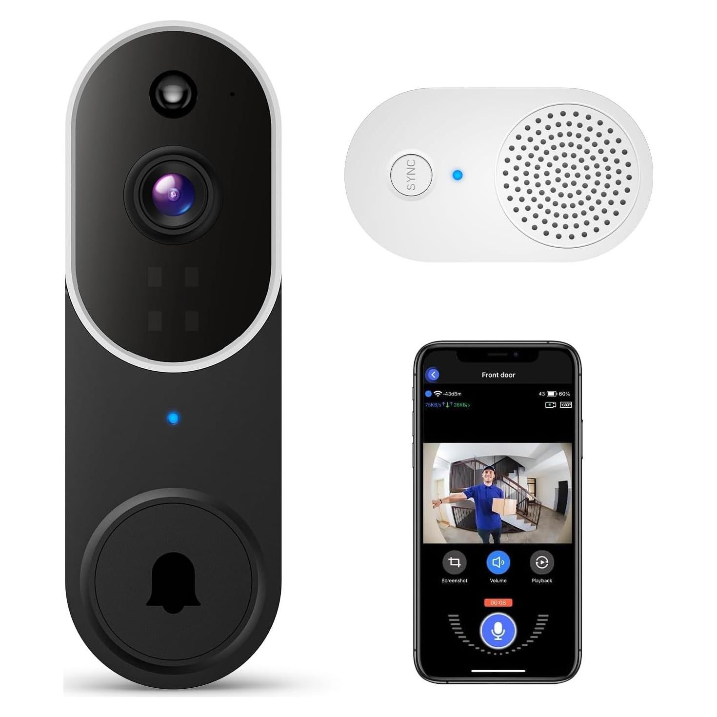 Cámara Timbre Video Guggre P50 1080P Wi-Fi Audio Bidireccional