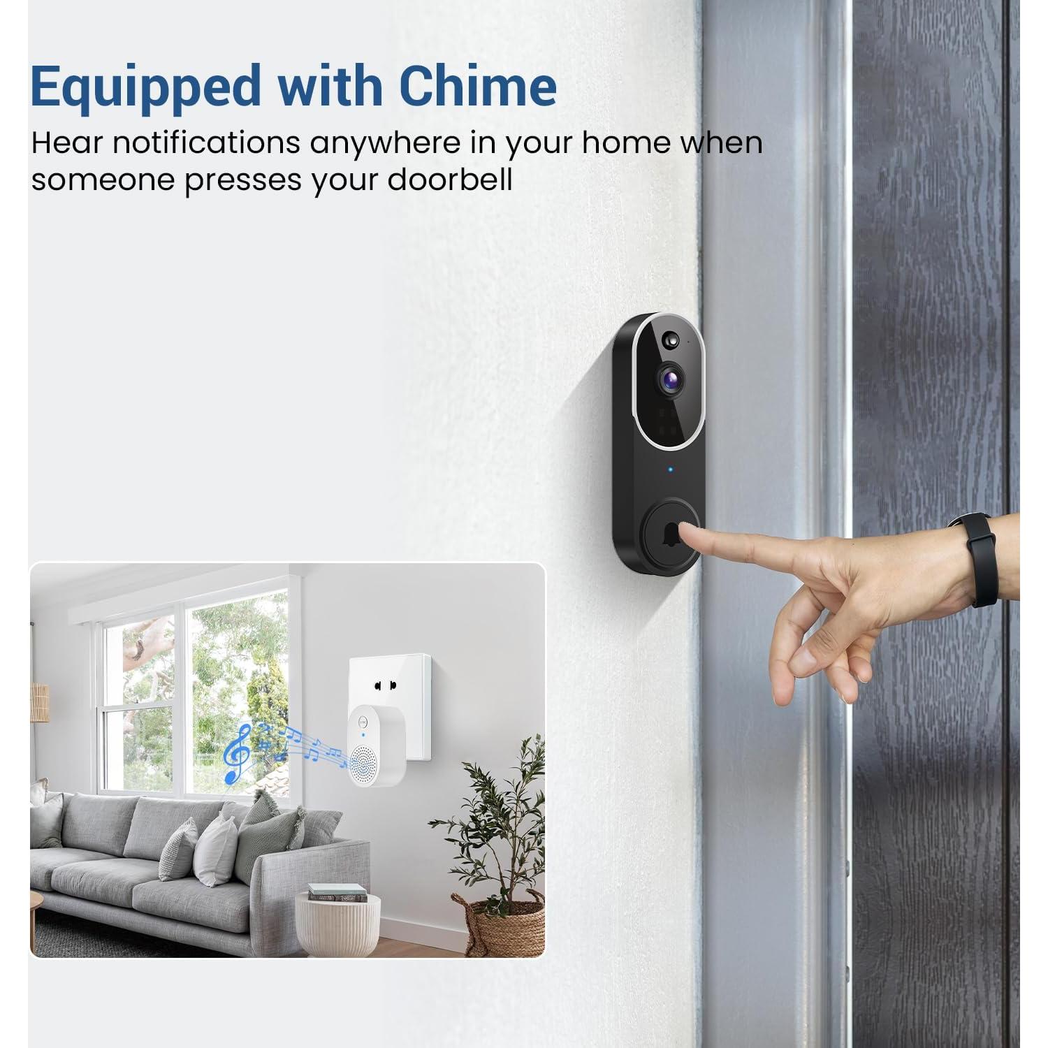 Cámara Timbre Video Guggre P50 1080P Wi-Fi Audio Bidireccional