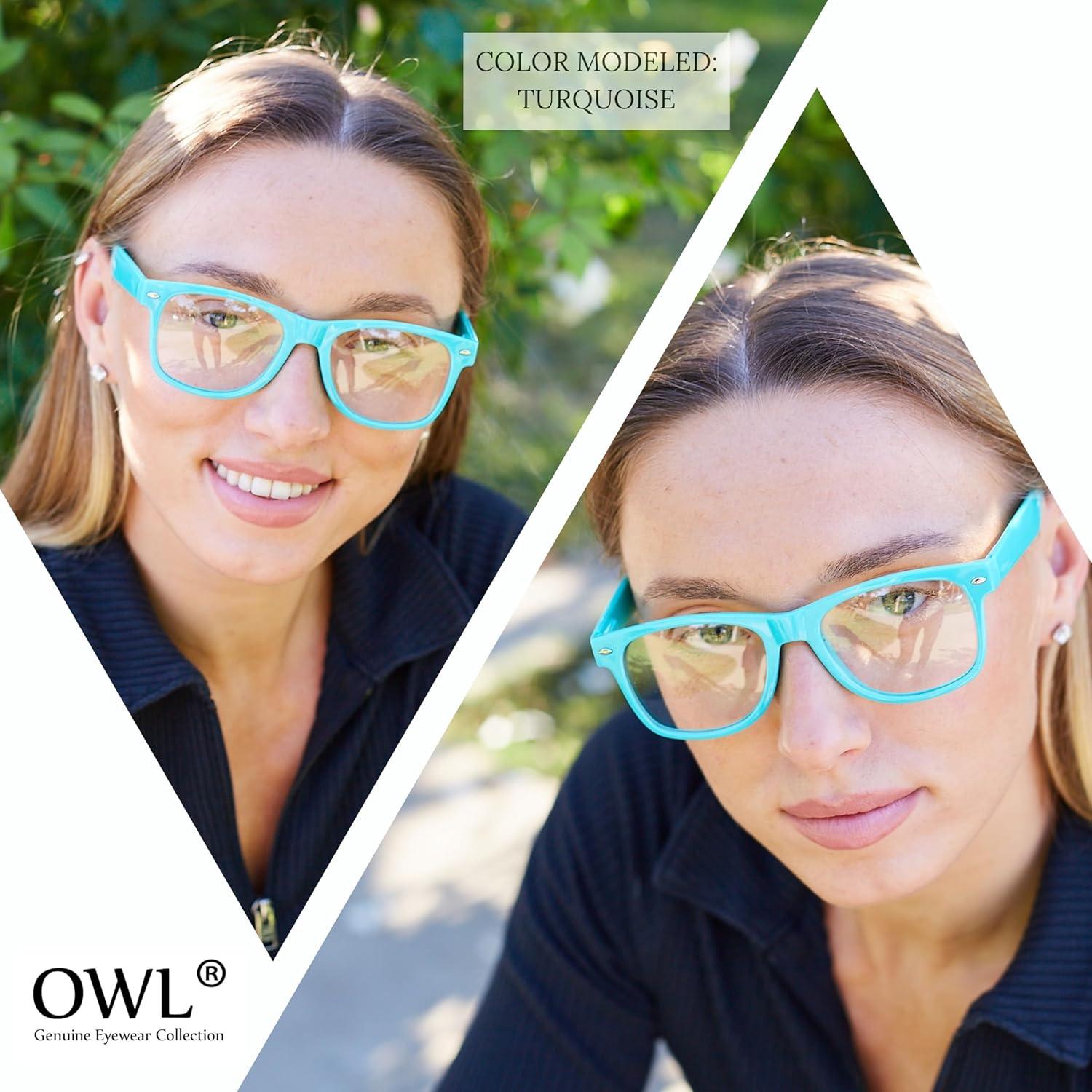 Gafas de sol retro unisex OWL marco plástico 55mm