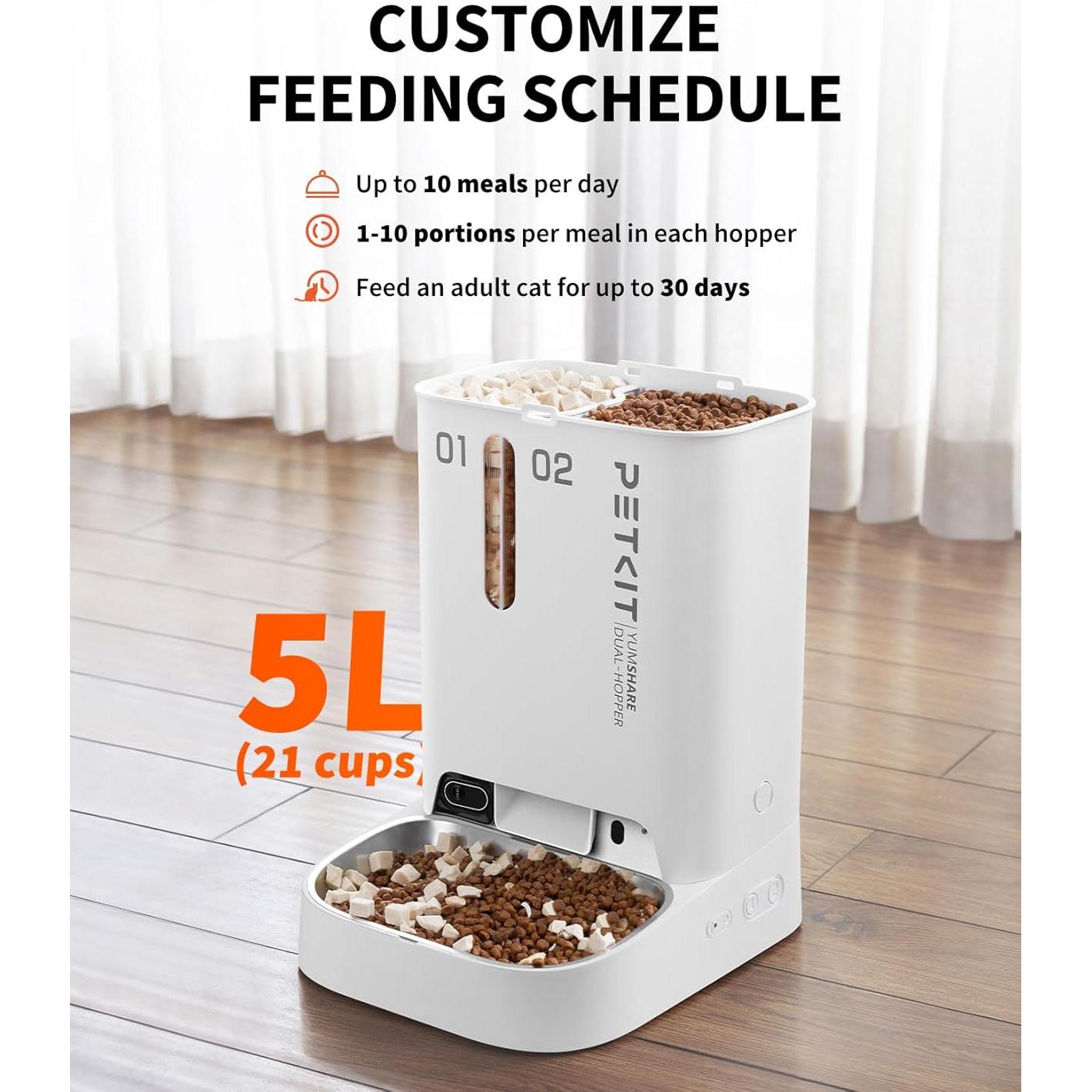 Comedero Automático PETKIT Yumshare Doble Tolva con Cámara HD