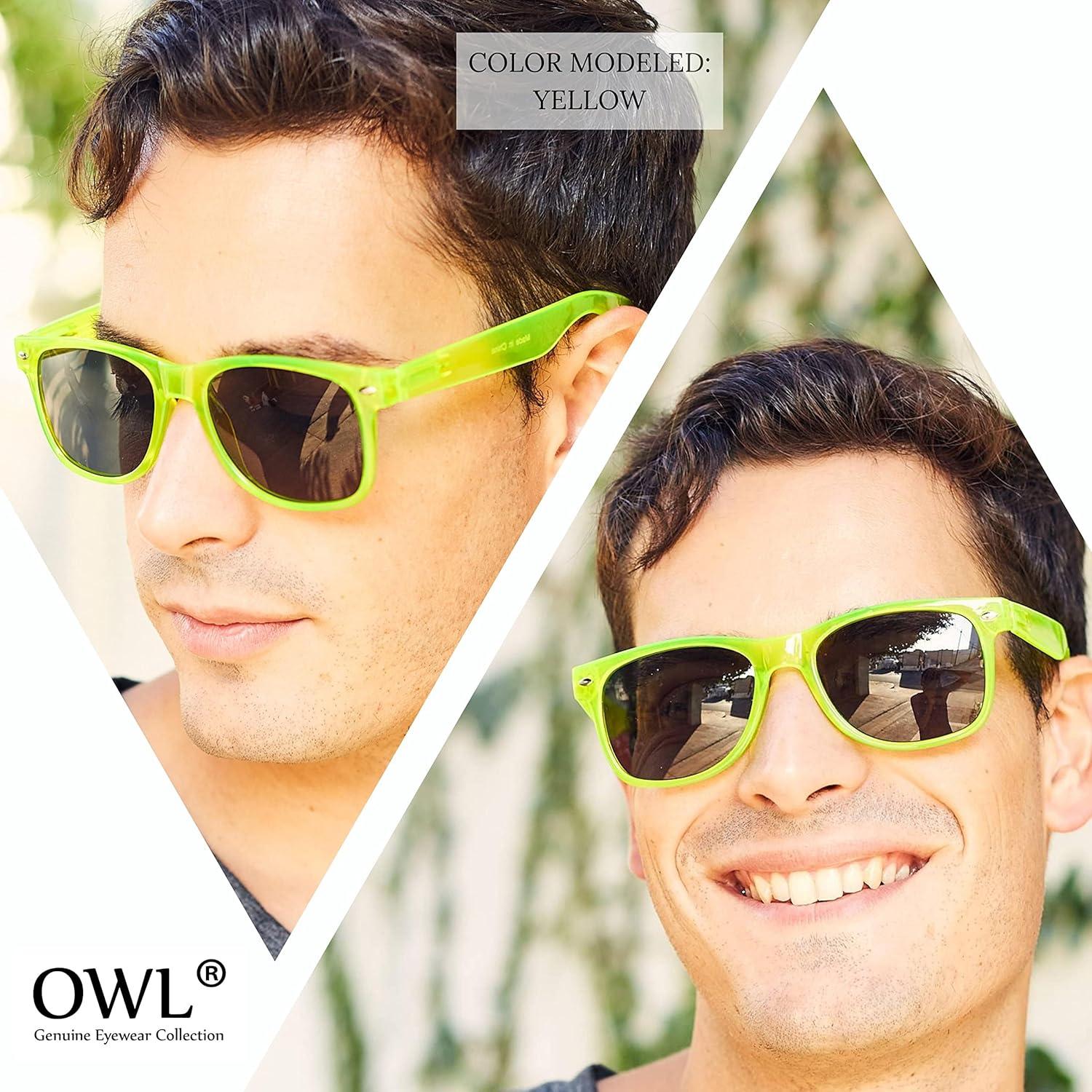 Gafas de Sol Retro Unisex OWL Verde Claro Brillante