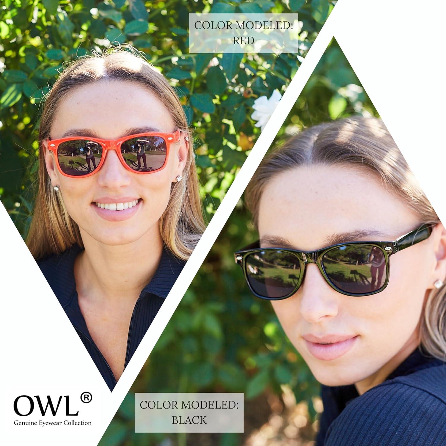 Gafas de Sol Retro Unisex OWL Marco Plástico UV 55mm