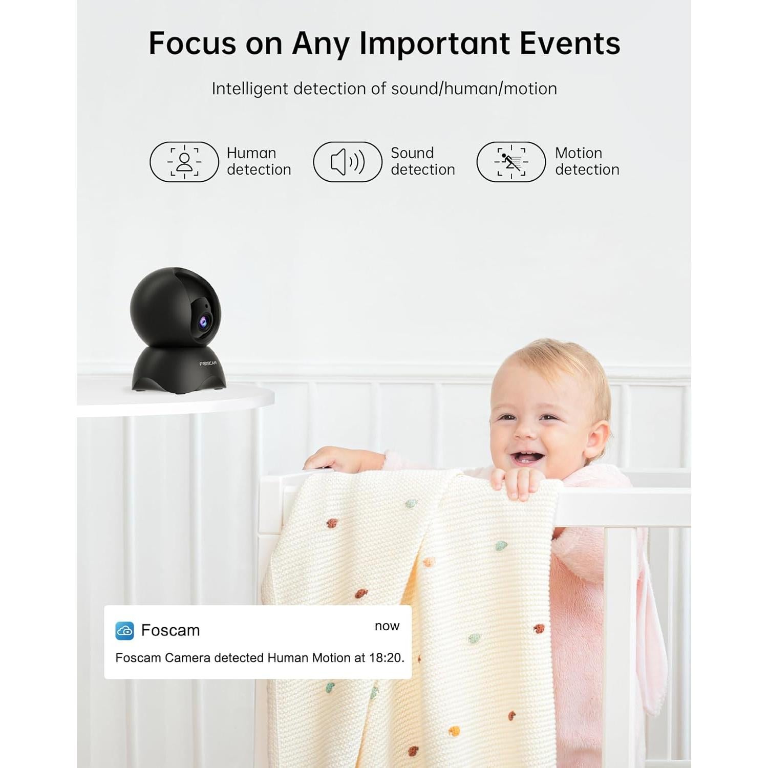 Cámara Foscam R5 5MP WiFi 360° con Audio y Visión Nocturna