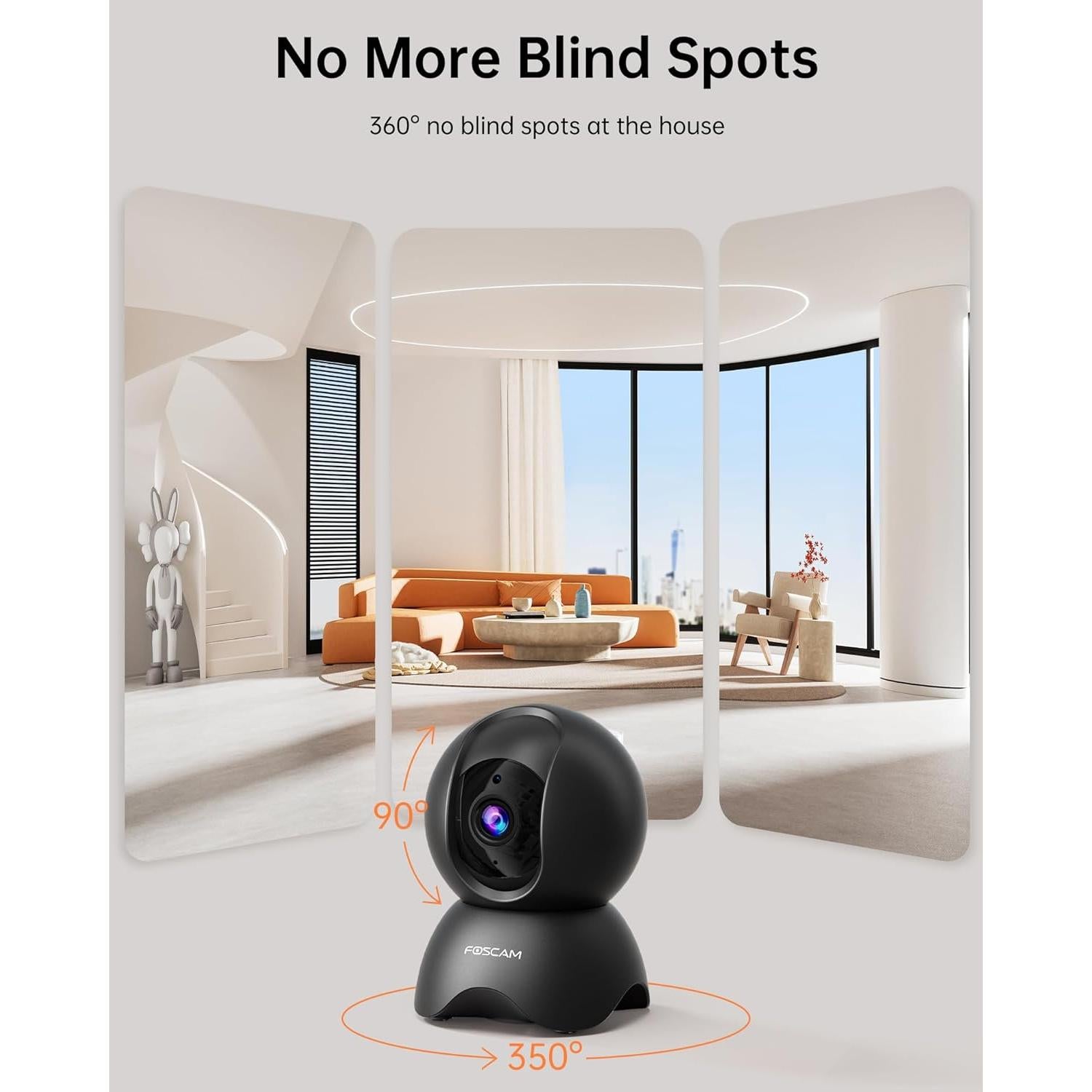 Cámara Foscam R5 5MP WiFi 360° con Audio y Visión Nocturna