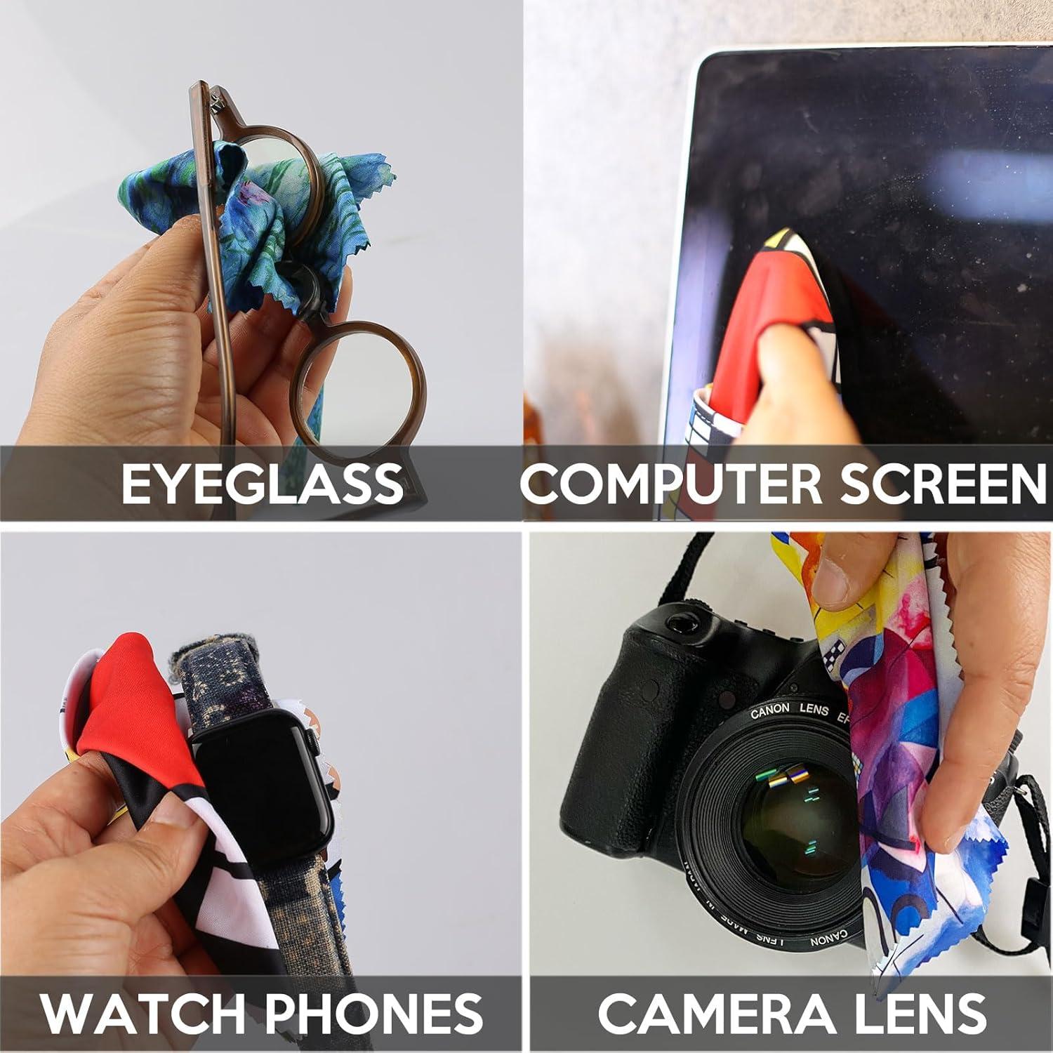 Paño de limpieza de gafas Seabbo 4PC Microfibra Amarillo