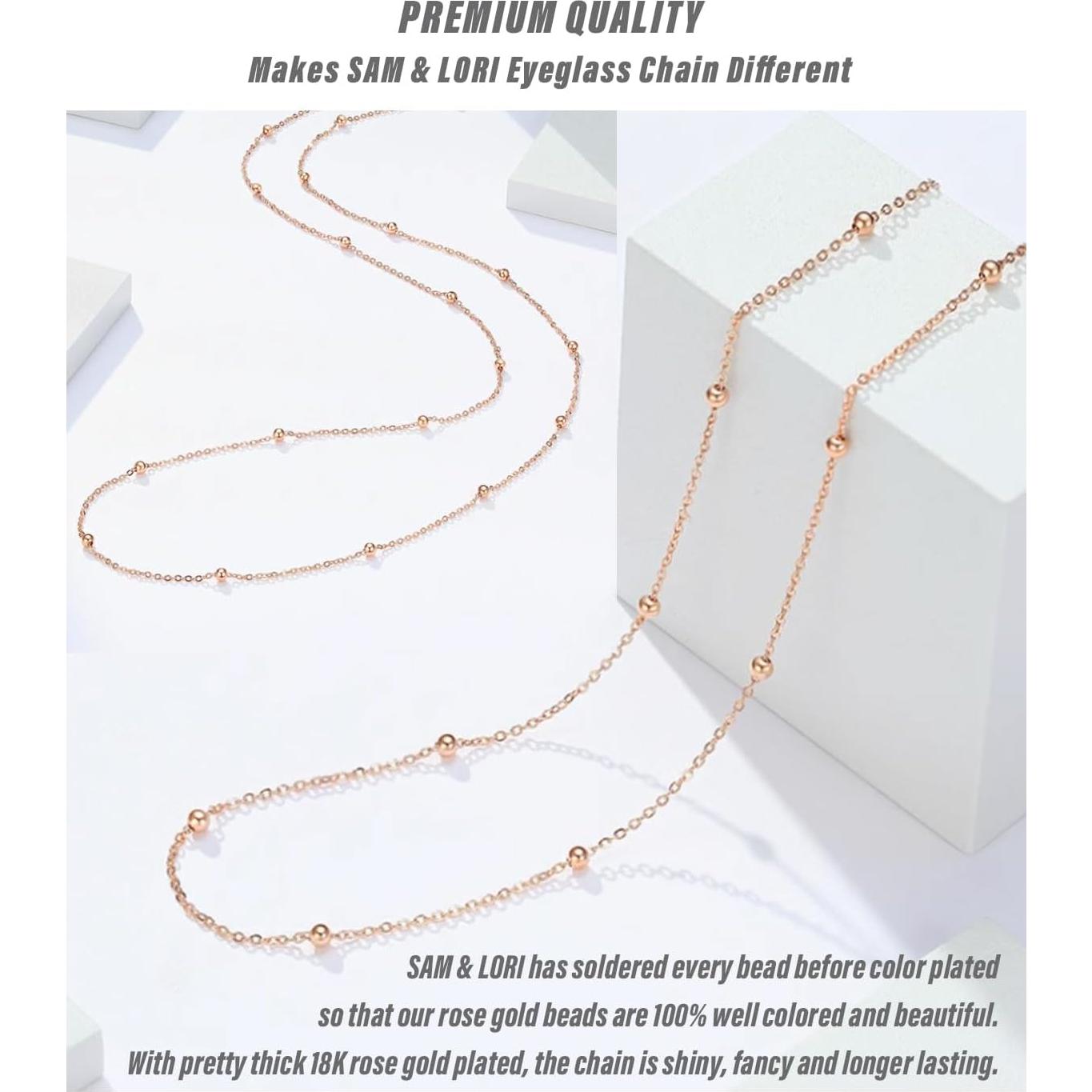 Cadena de Gafas SAM & LORI - Oro Rosado - 73.66 cm