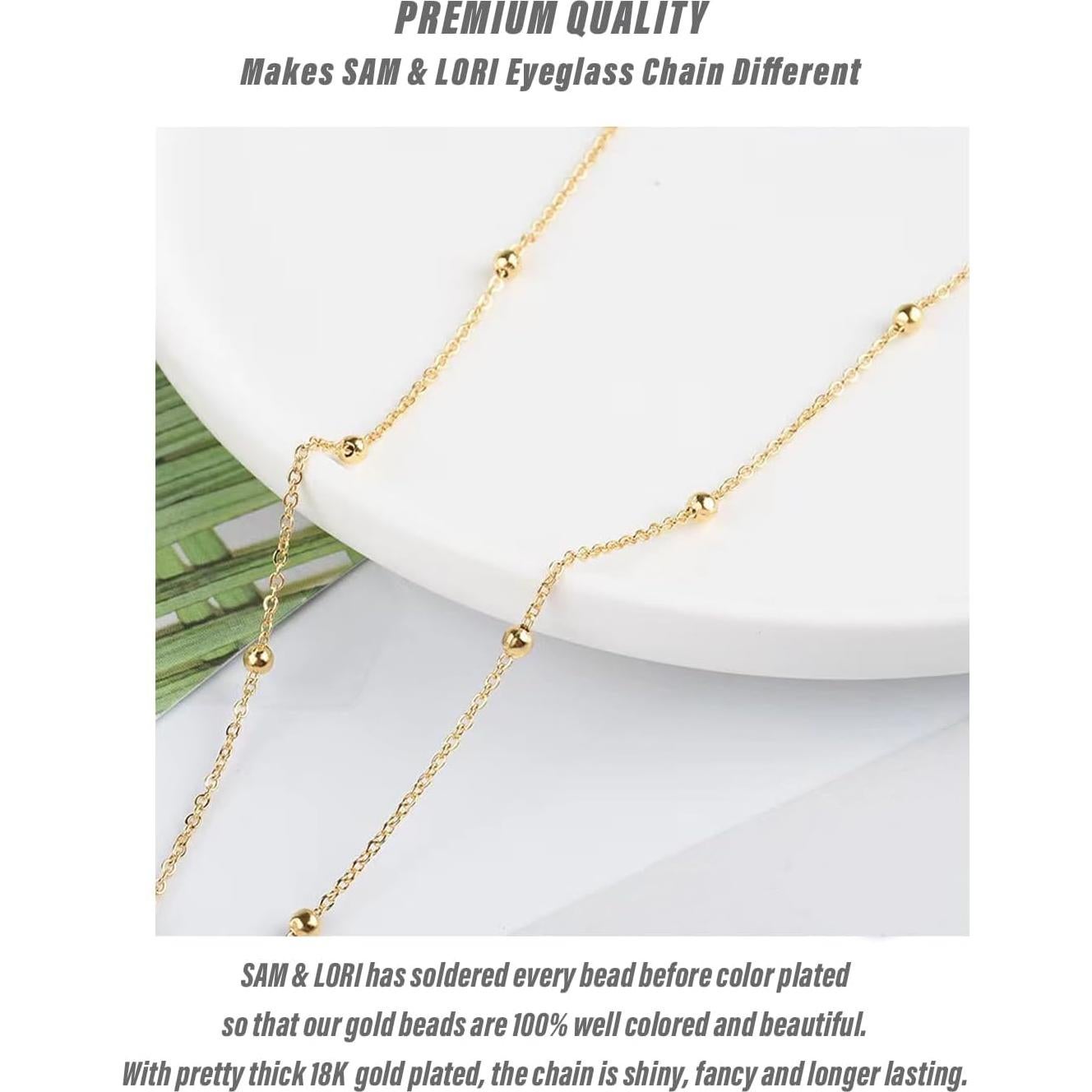 Cadena de Gafas SAM & LORI para Mujer - Plata/Dorado/Rosa