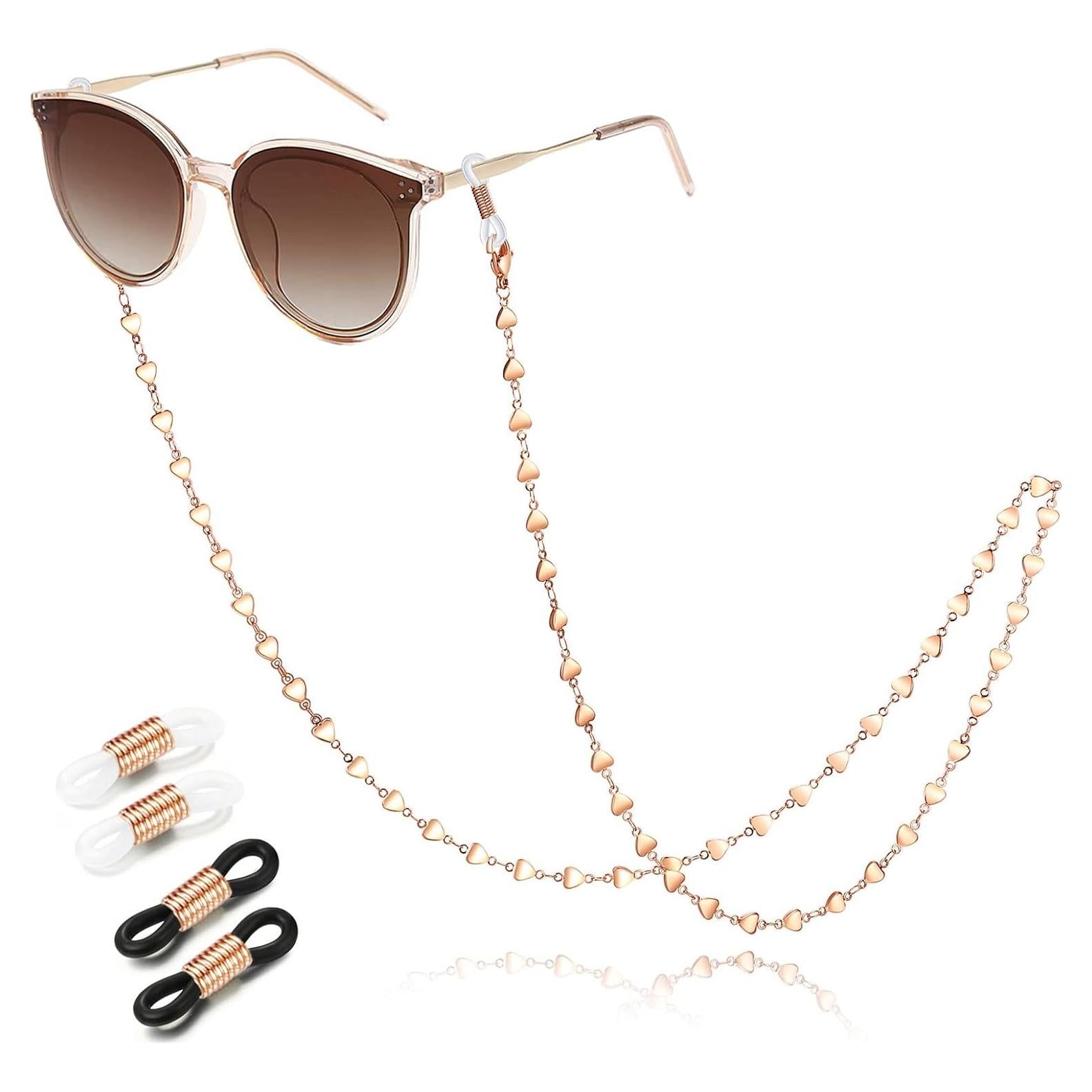 Cadena de Gafas SAM & LORI - Oro Rosado, Ajustable, 73.66 cm