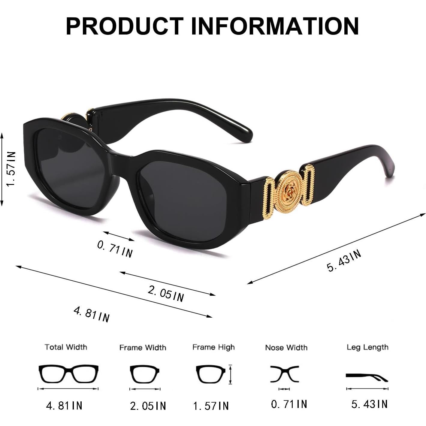 Gafas de Sol Rectangulares BUTABY UV400 Moda Vintage