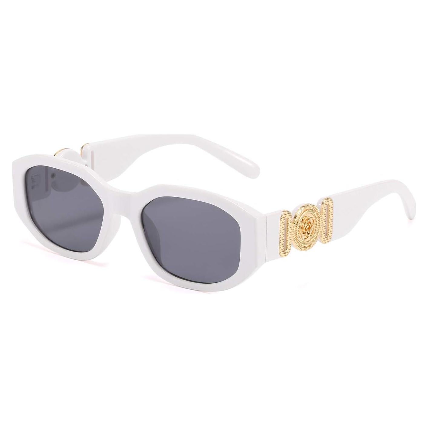 Gafas de sol BUTABY para mujer, retro UV400, marco blanco