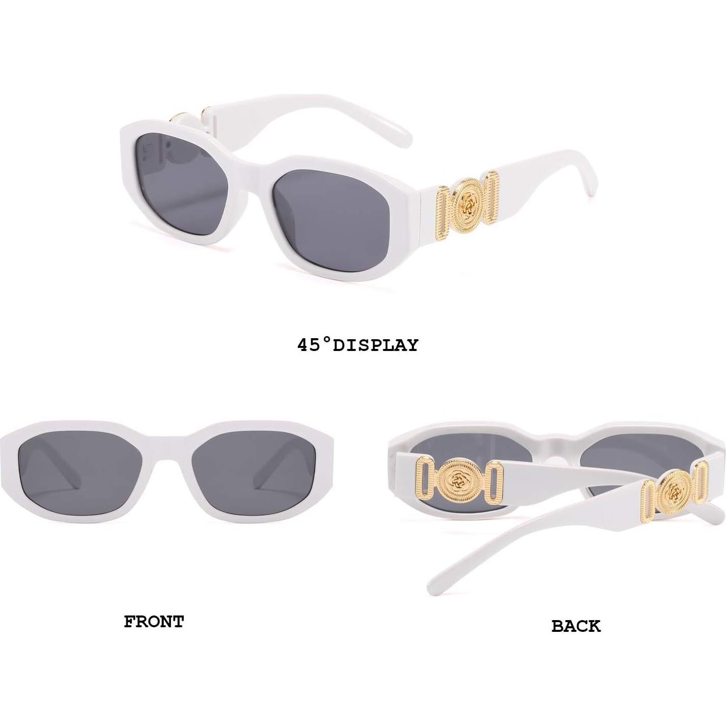 Gafas de sol BUTABY para mujer, retro UV400, marco blanco