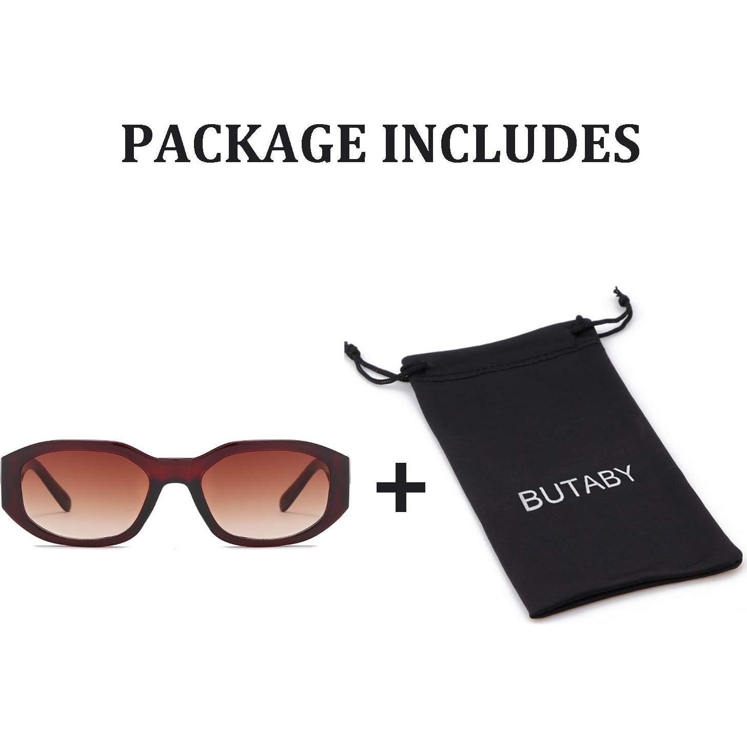 Gafas de sol rectangulares BUTABY UV400 para mujeres