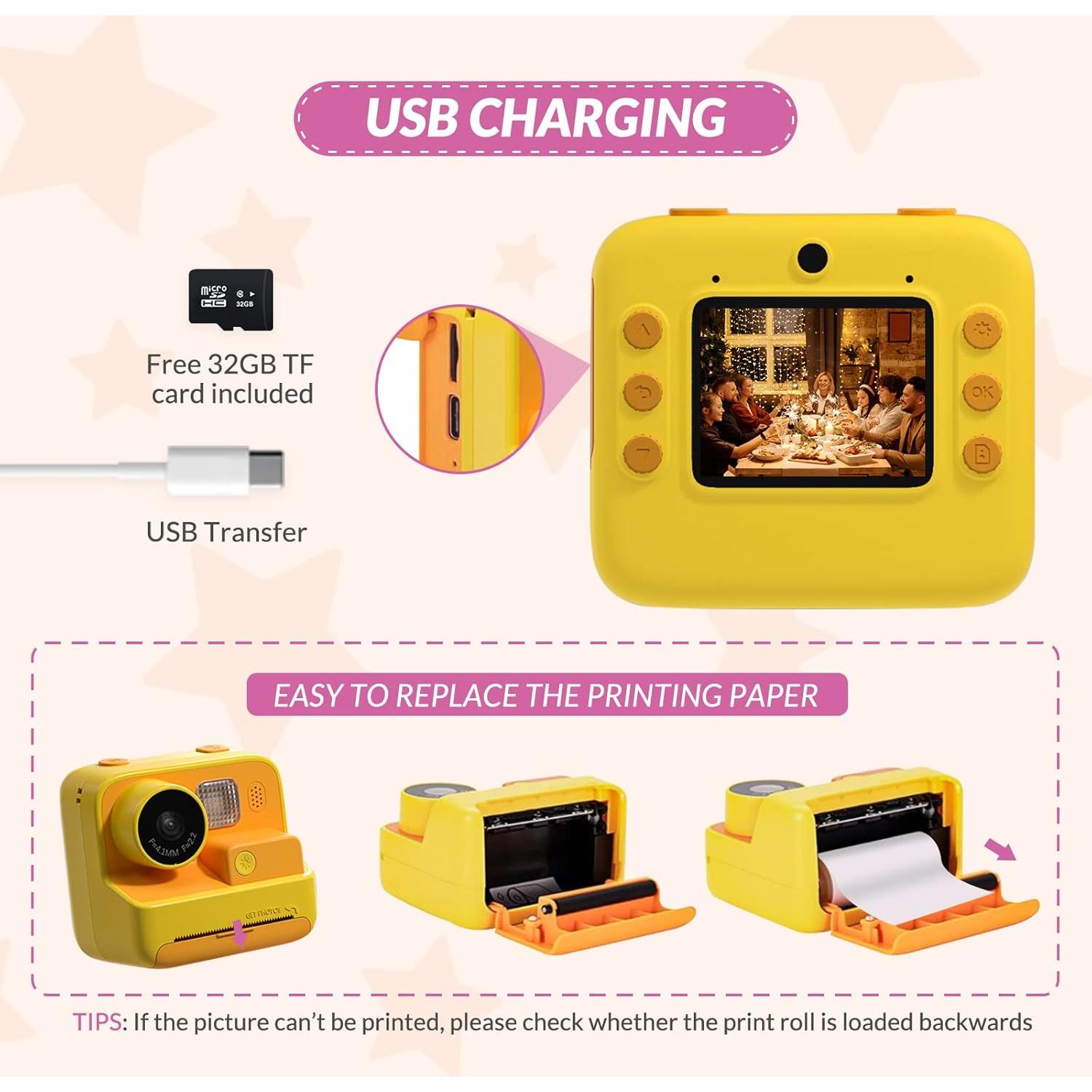 Cámara Instantánea Mafiti K27 para Niños 48MP Video 1080P