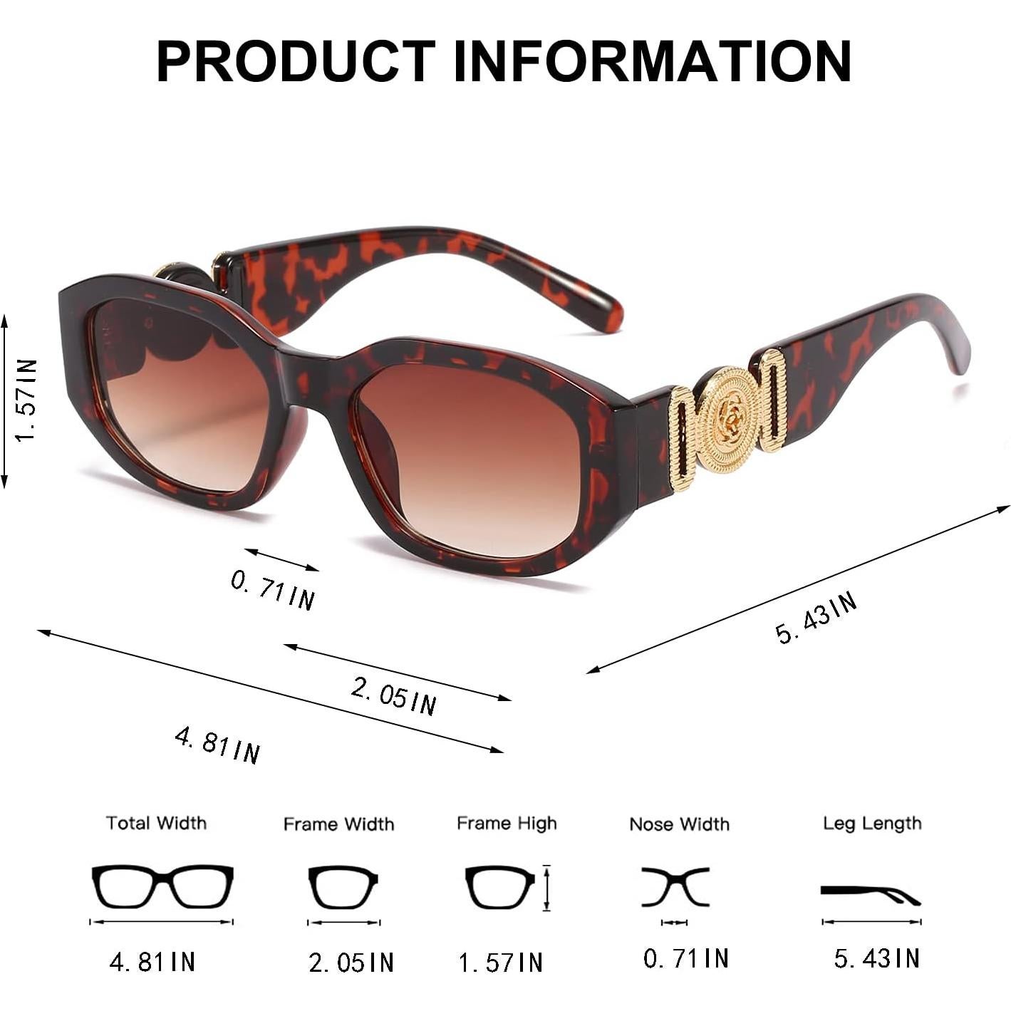 Gafas de Sol Rectangulares BUTABY UV400 Moda Vintage