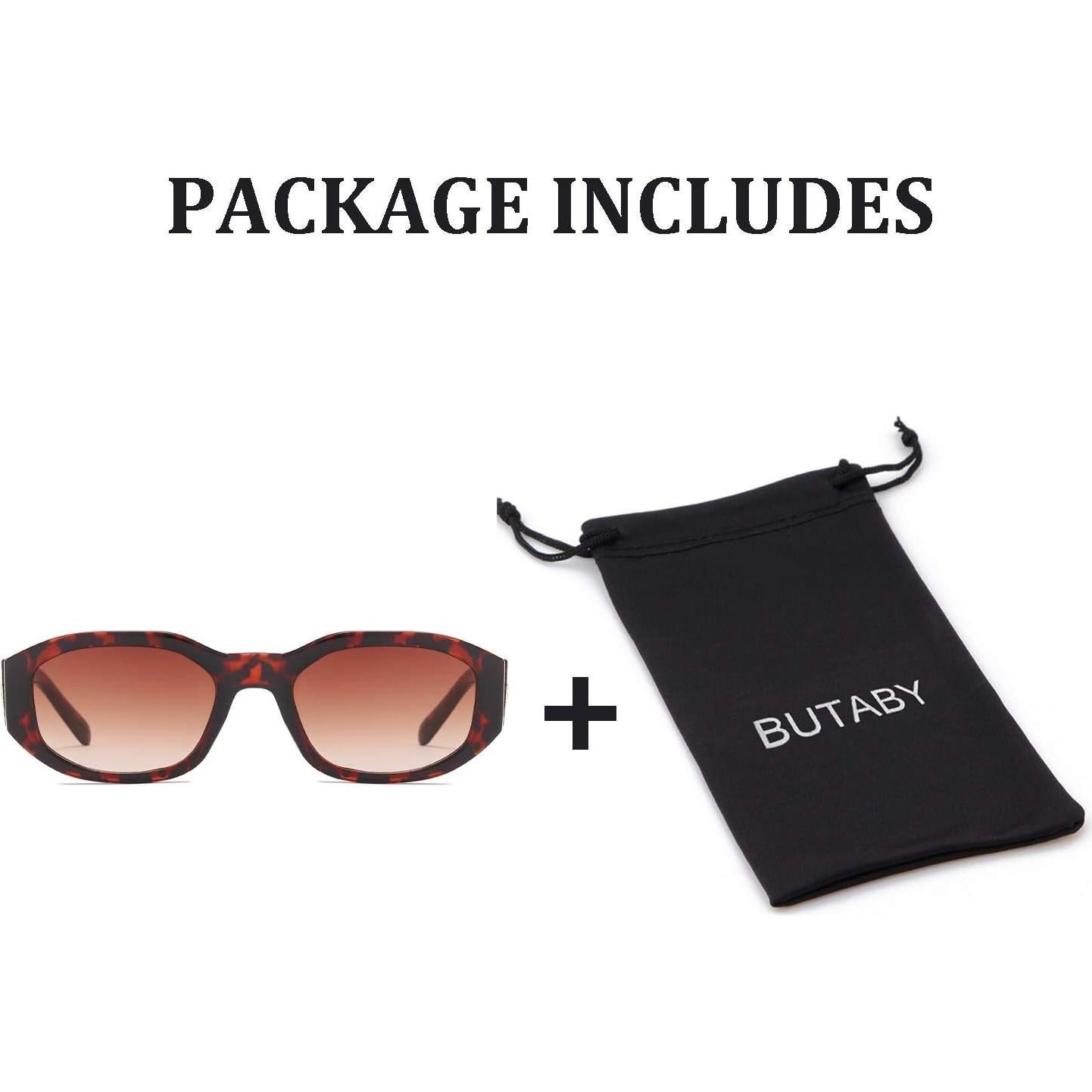 Gafas de Sol Rectangulares BUTABY UV400 Moda Vintage