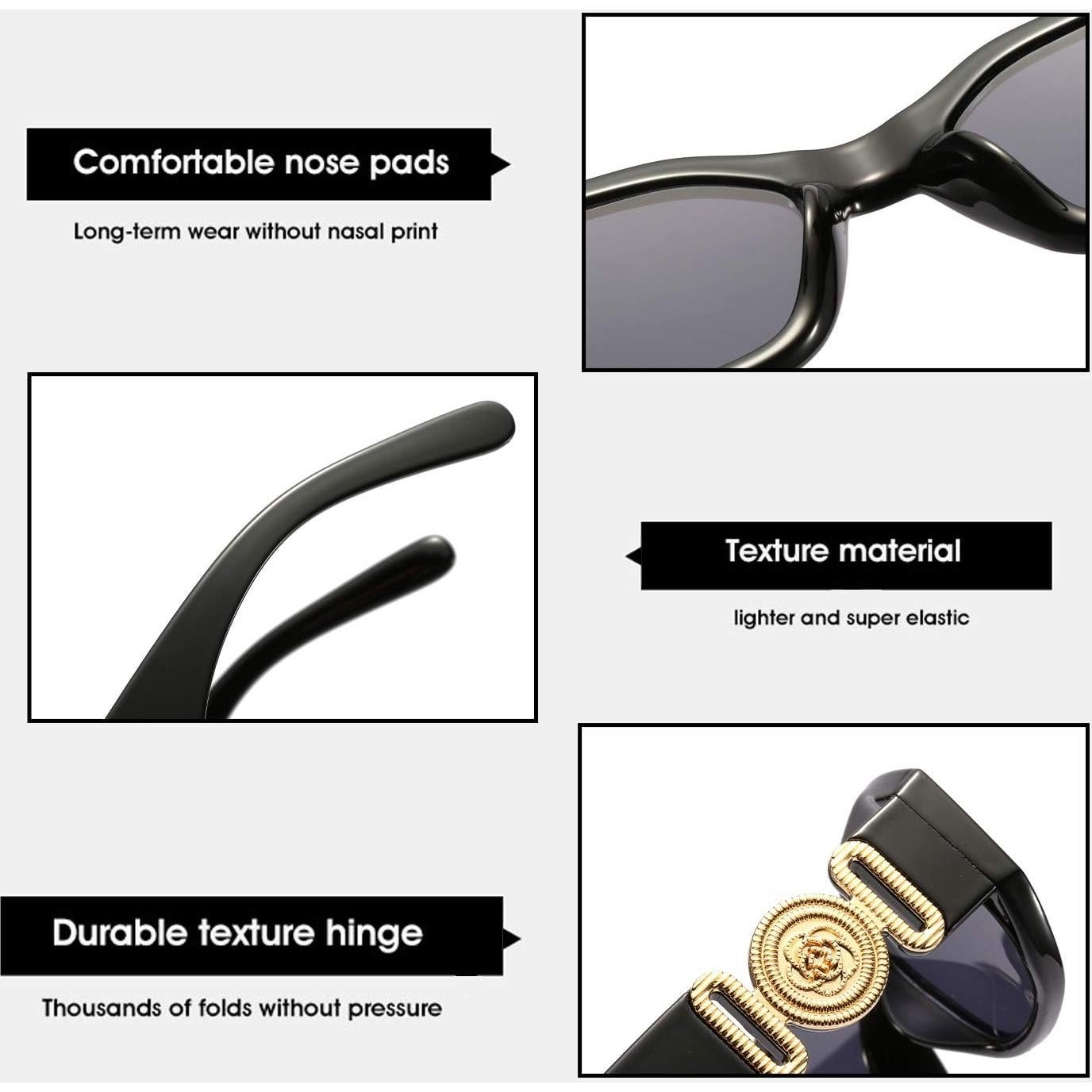 Gafas de sol rectangulares BUTABY UV400 para mujeres