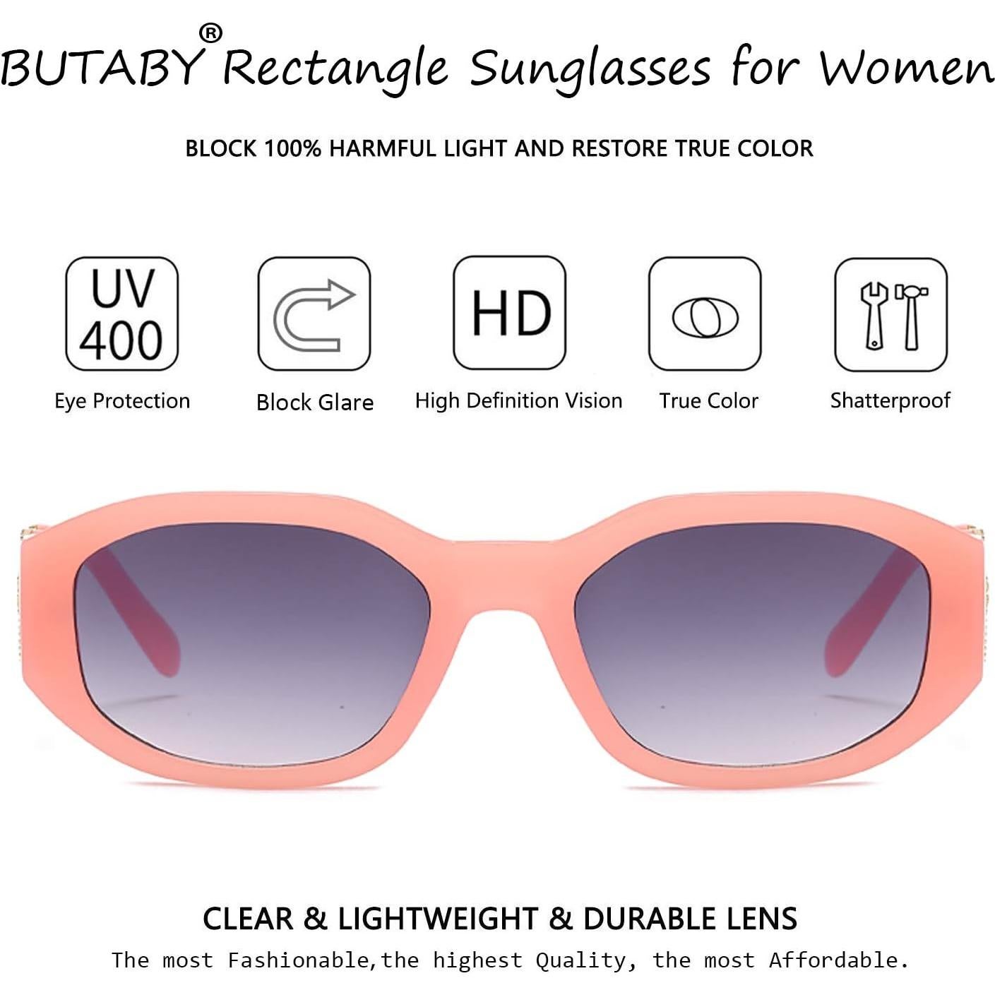 Gafas de sol BUTABY rectangulares UV400 para mujeres