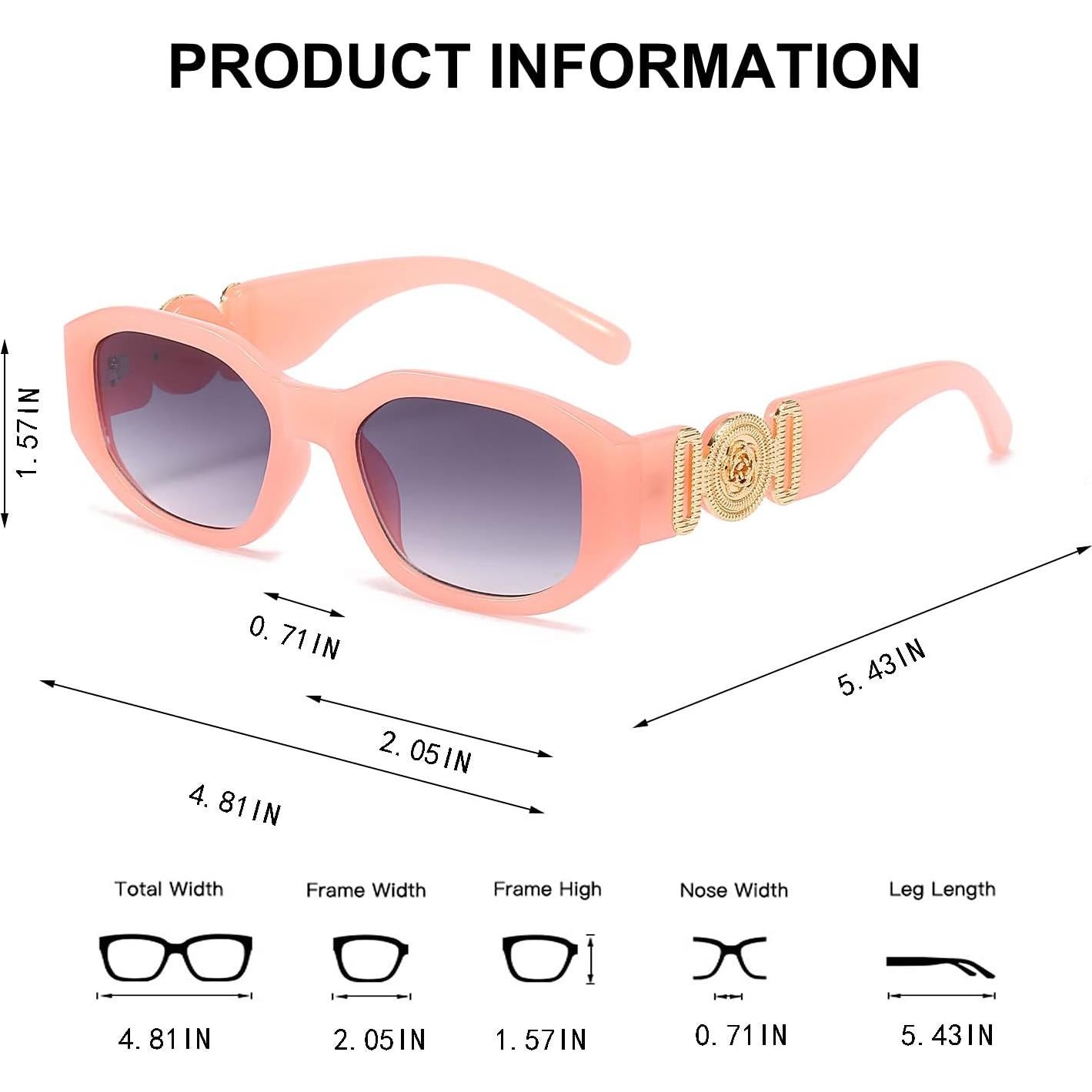 Gafas de sol BUTABY rectangulares UV400 para mujeres