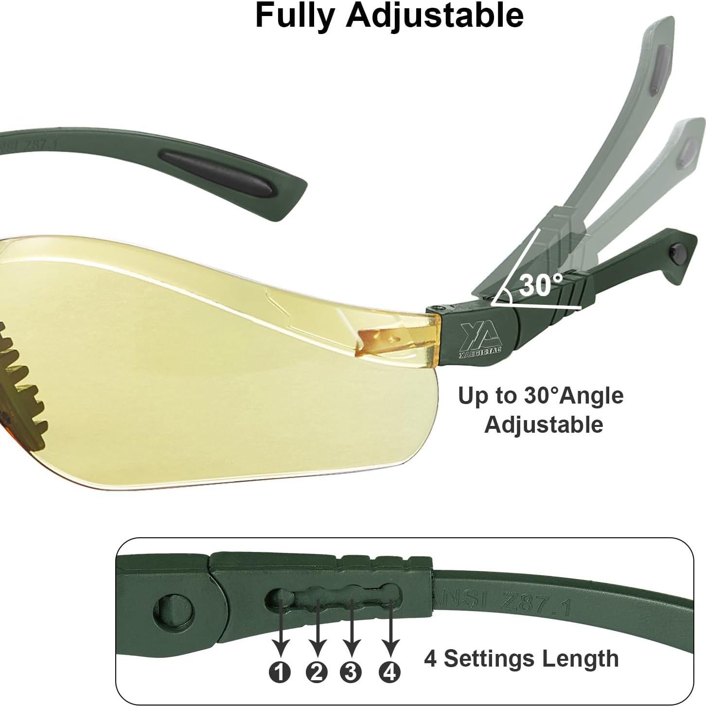 Gafas de Tiro Xaegistac Antivaho Verde Militar Lente Amarilla