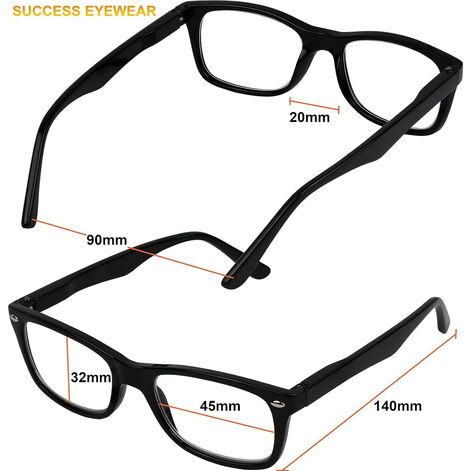 Conjunto 4 Gafas de Lectura Success Eyewear 2.75x Clásicas
