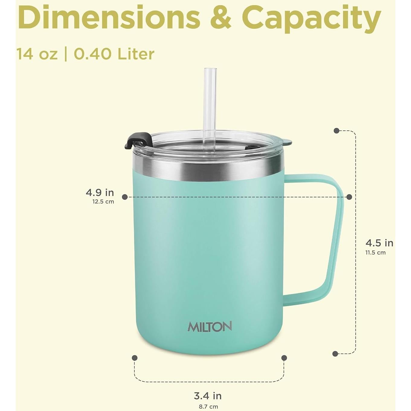 Taza de Café de Viaje MILTON 414 ml Doble Pared Acero Inoxidable