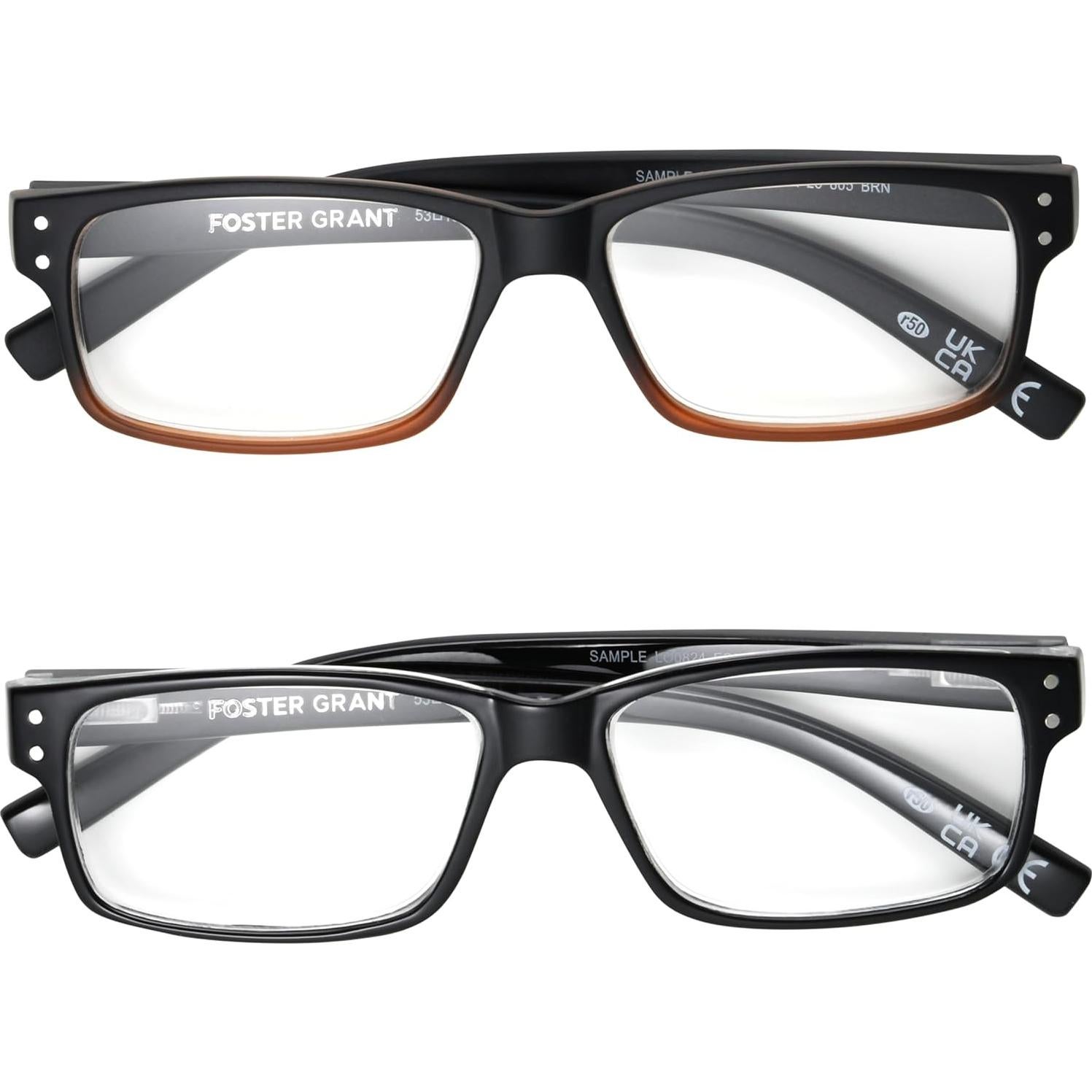 Gafas de lectura Foster Grant 2-Pack 2.5D Rectangulares