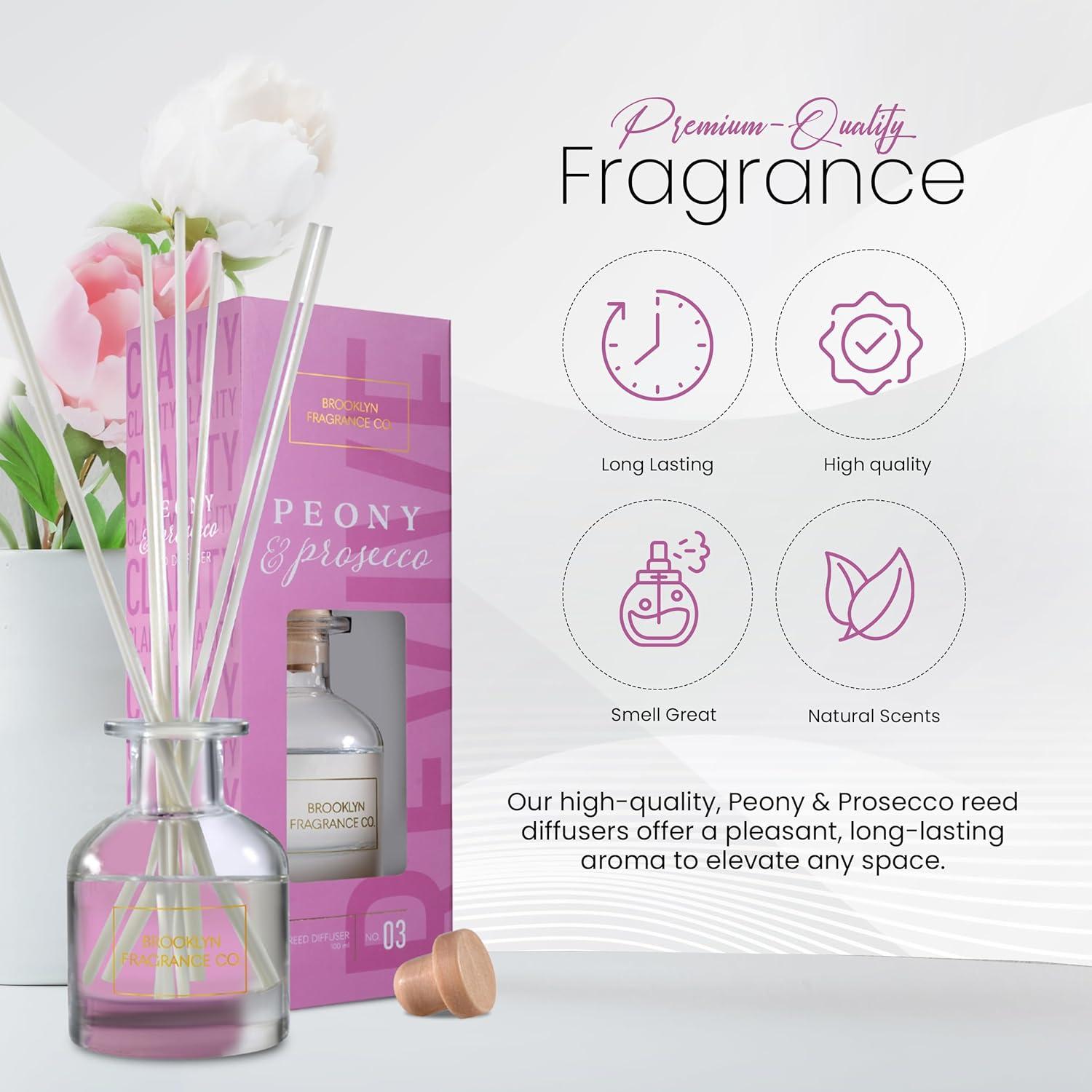 Difusor de Aroma Brooklyn Fragrance Co. 100ml Peonía y Prosecco