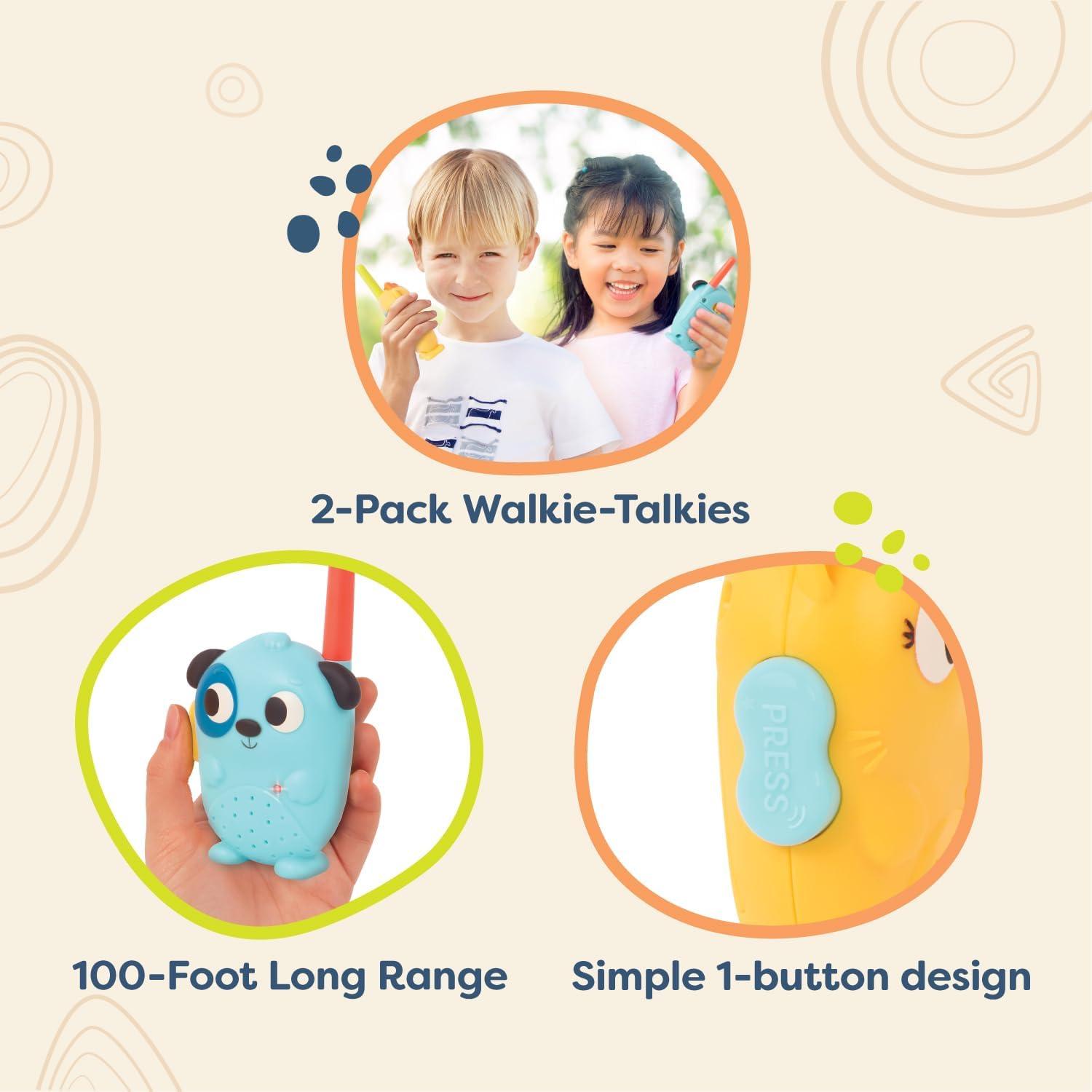 Walkie-Talkies Lolo y Woofer B. toys - Paquete de 2 - 30.48m