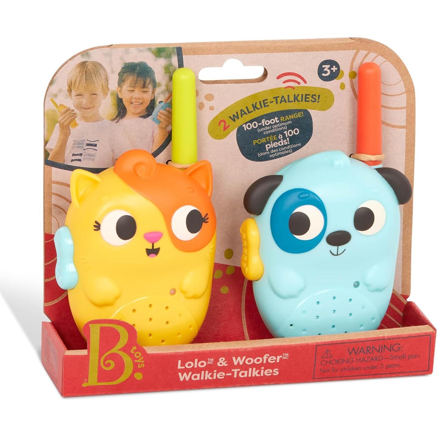 Walkie-Talkies Lolo y Woofer B. toys - Paquete de 2 - 30.48m