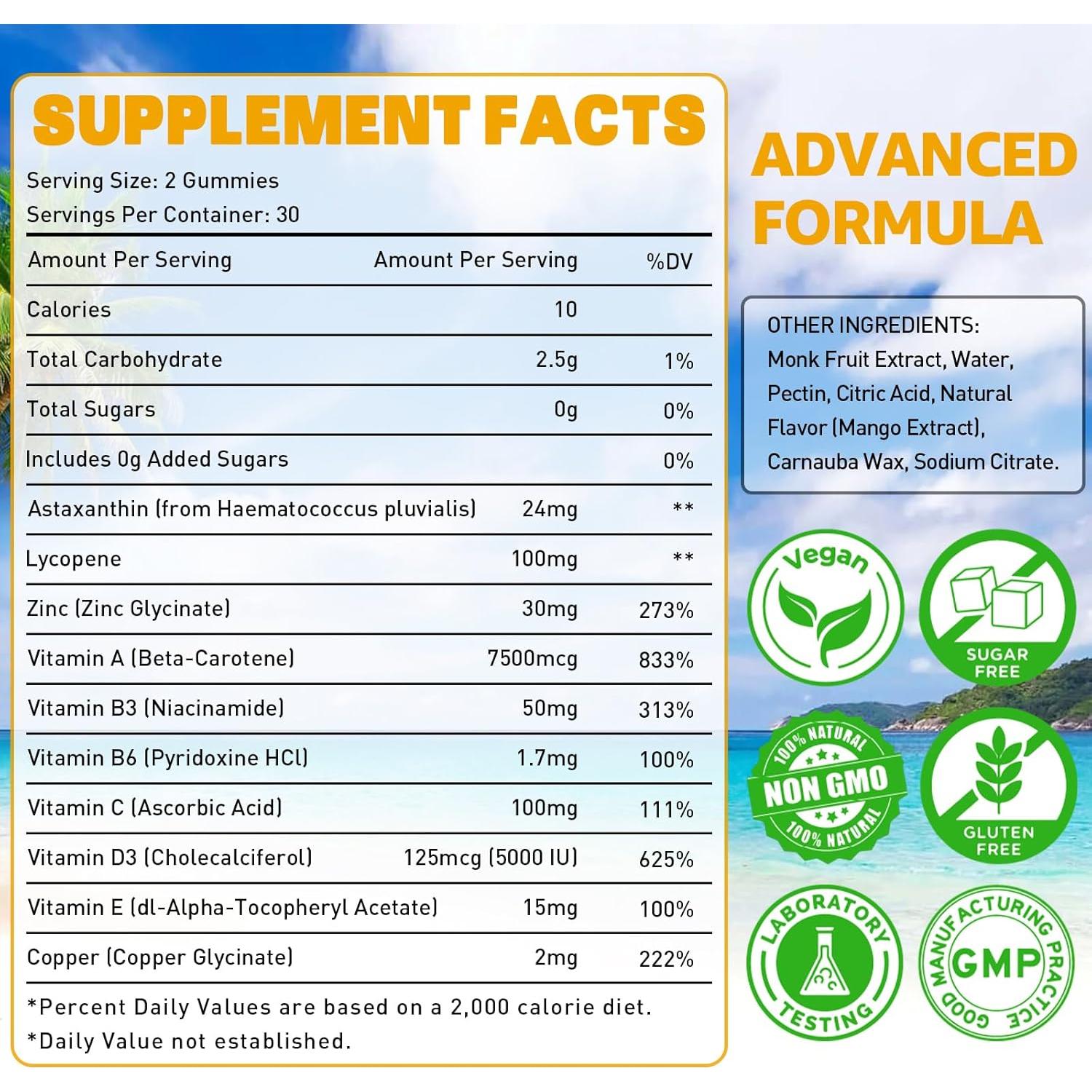 Gomitas bronceadoras Flyrocer 60 unidades sabor mango