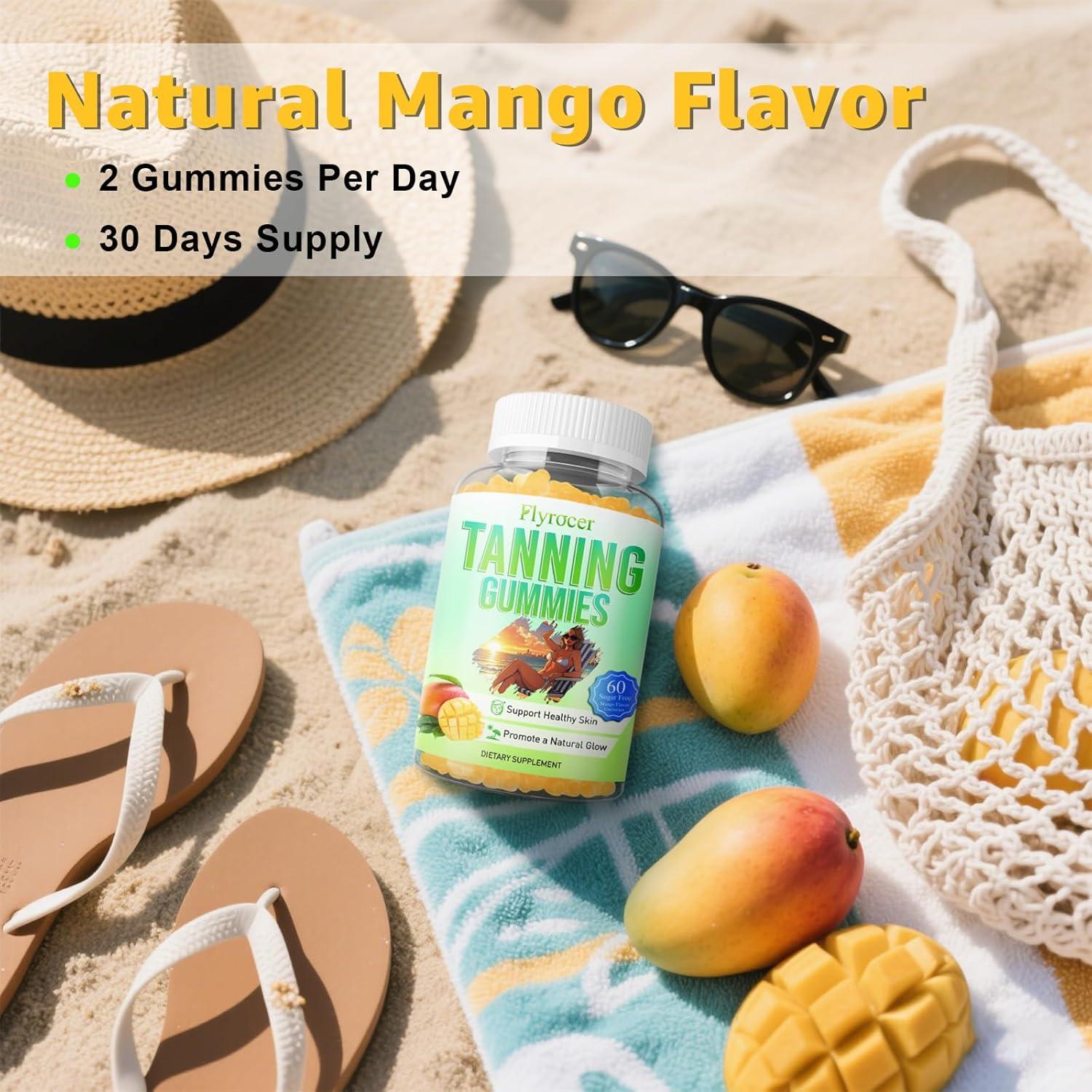 Gomitas bronceadoras Flyrocer 60 unidades sabor mango