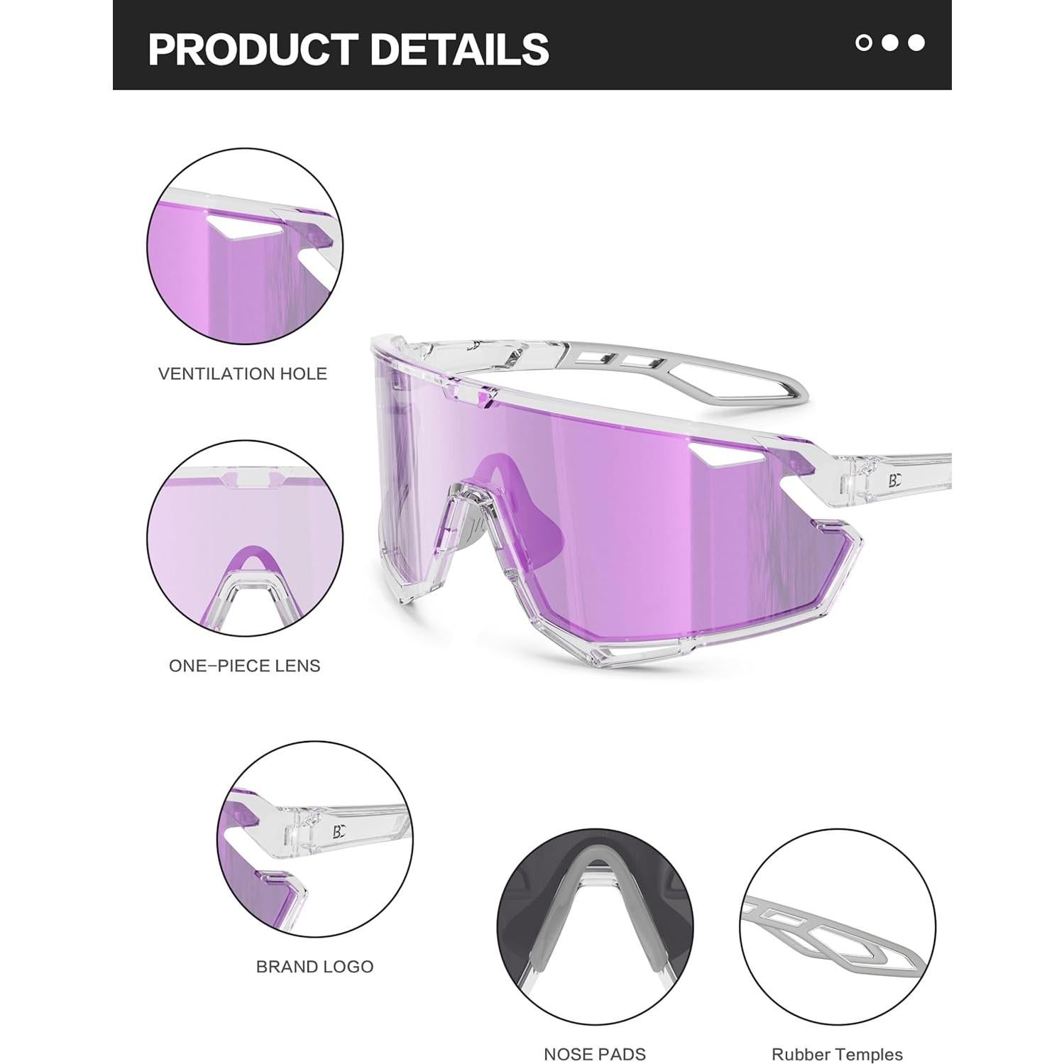 Gafas de Ciclismo Fotoquímicas BIRCEN Morado TR90