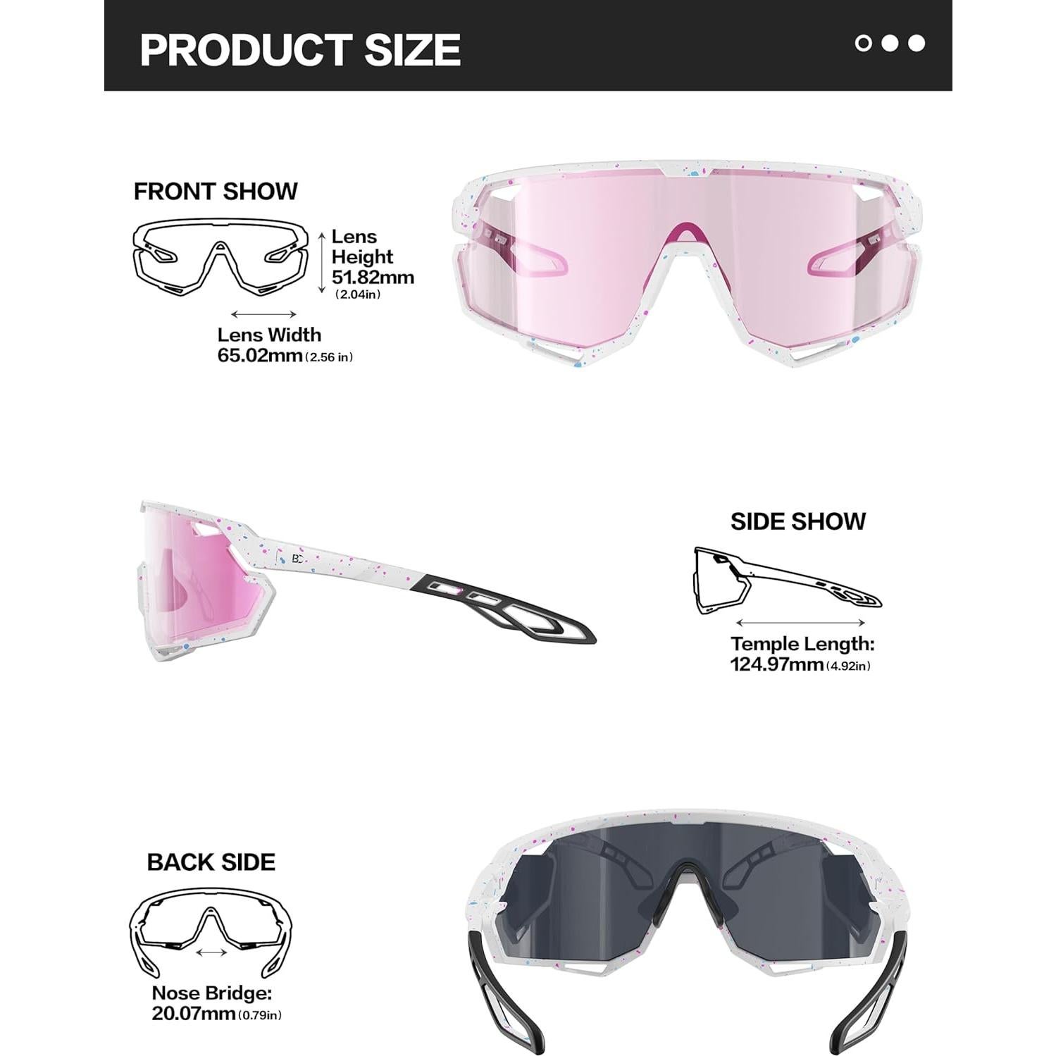 Gafas de Ciclismo BIRCEN Fotoquímicas TR90 Rosa