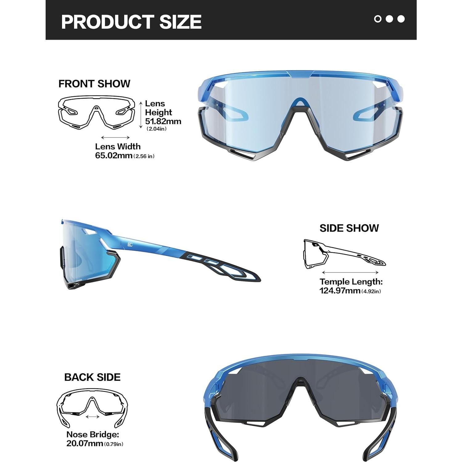 Gafas de Ciclismo Fotoquímicas BIRCEN Azul TR90