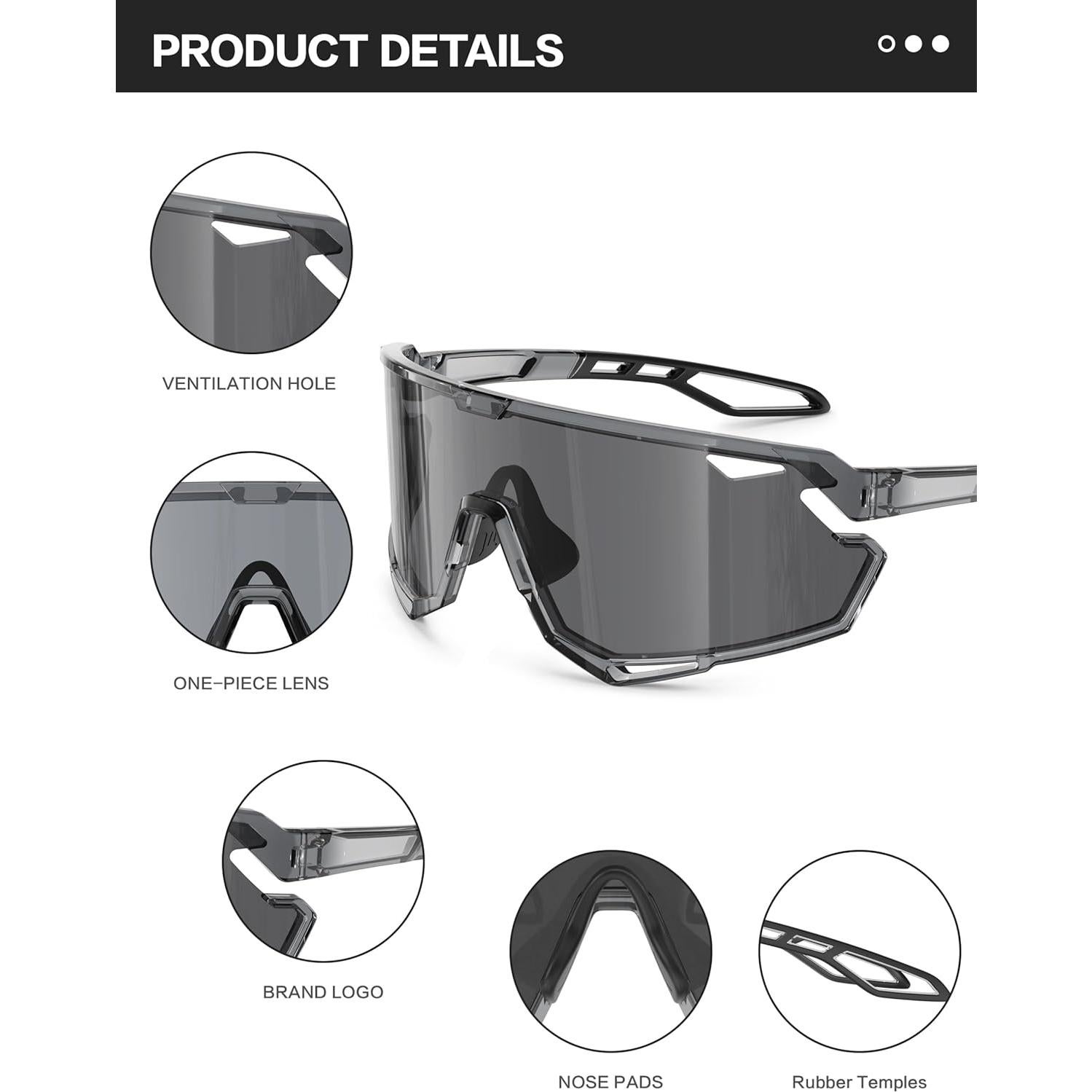 Gafas de Ciclismo BIRCEN Fotoquímicas TR90 Negro