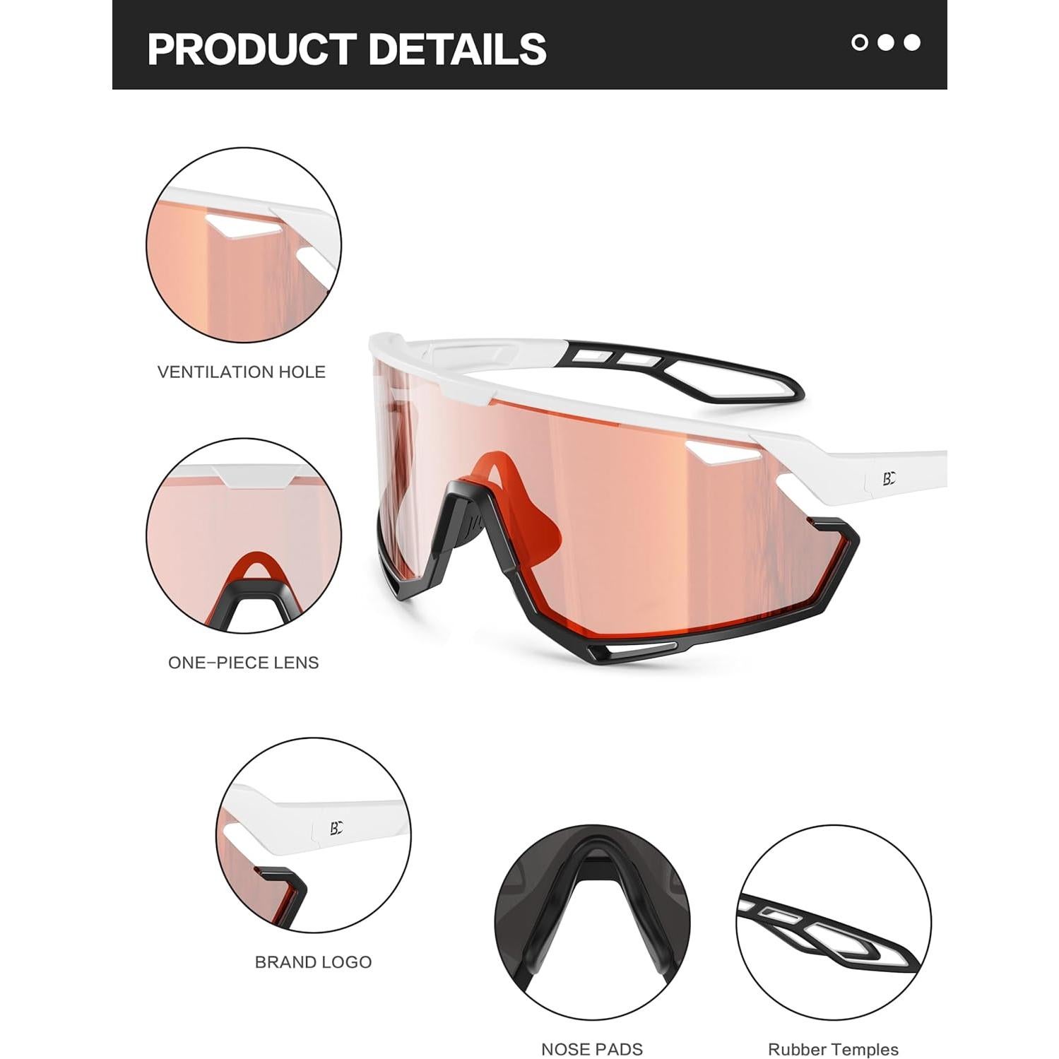 Gafas de Ciclismo BIRCEN Fotoquímicas Naranja TR90