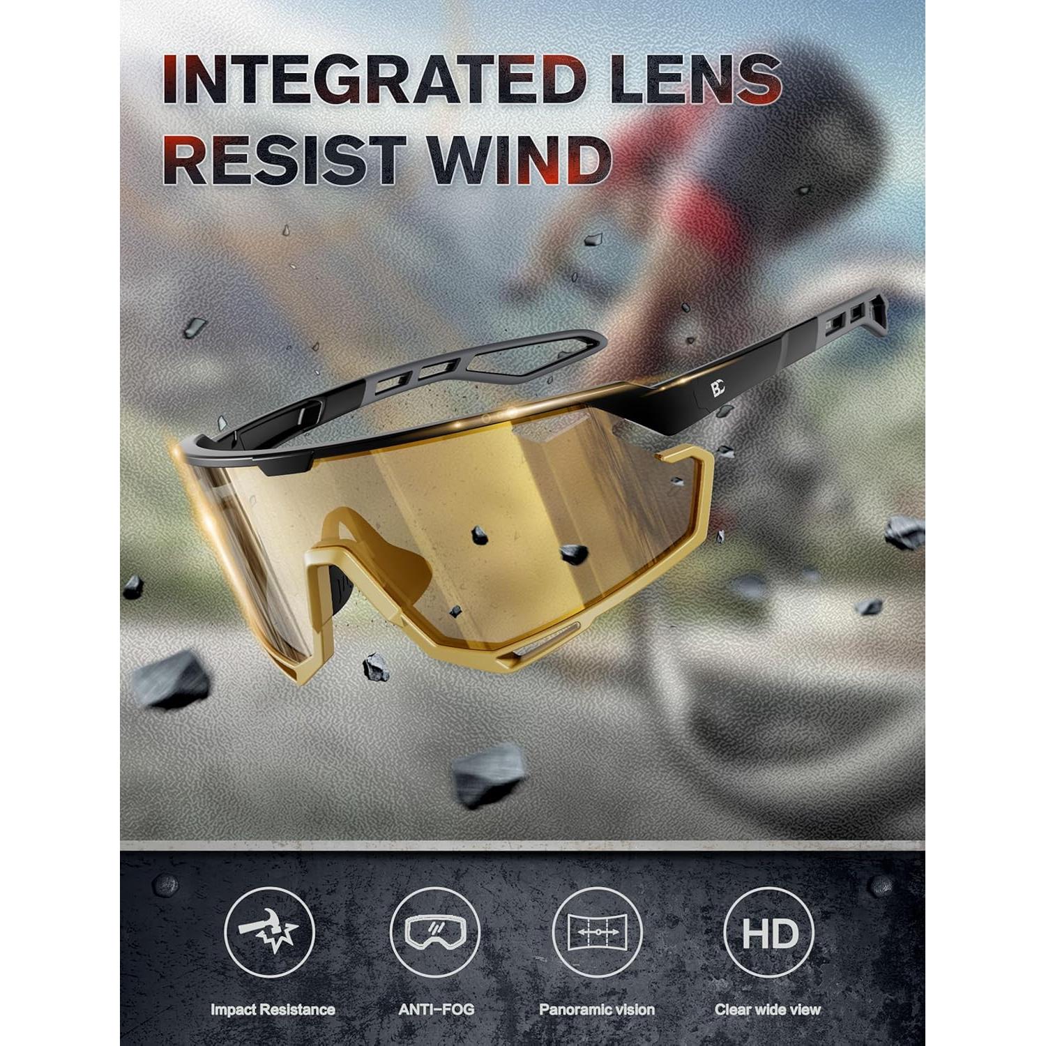 Gafas de Ciclismo Fotoquímicas BIRCEN TR90 Doradas