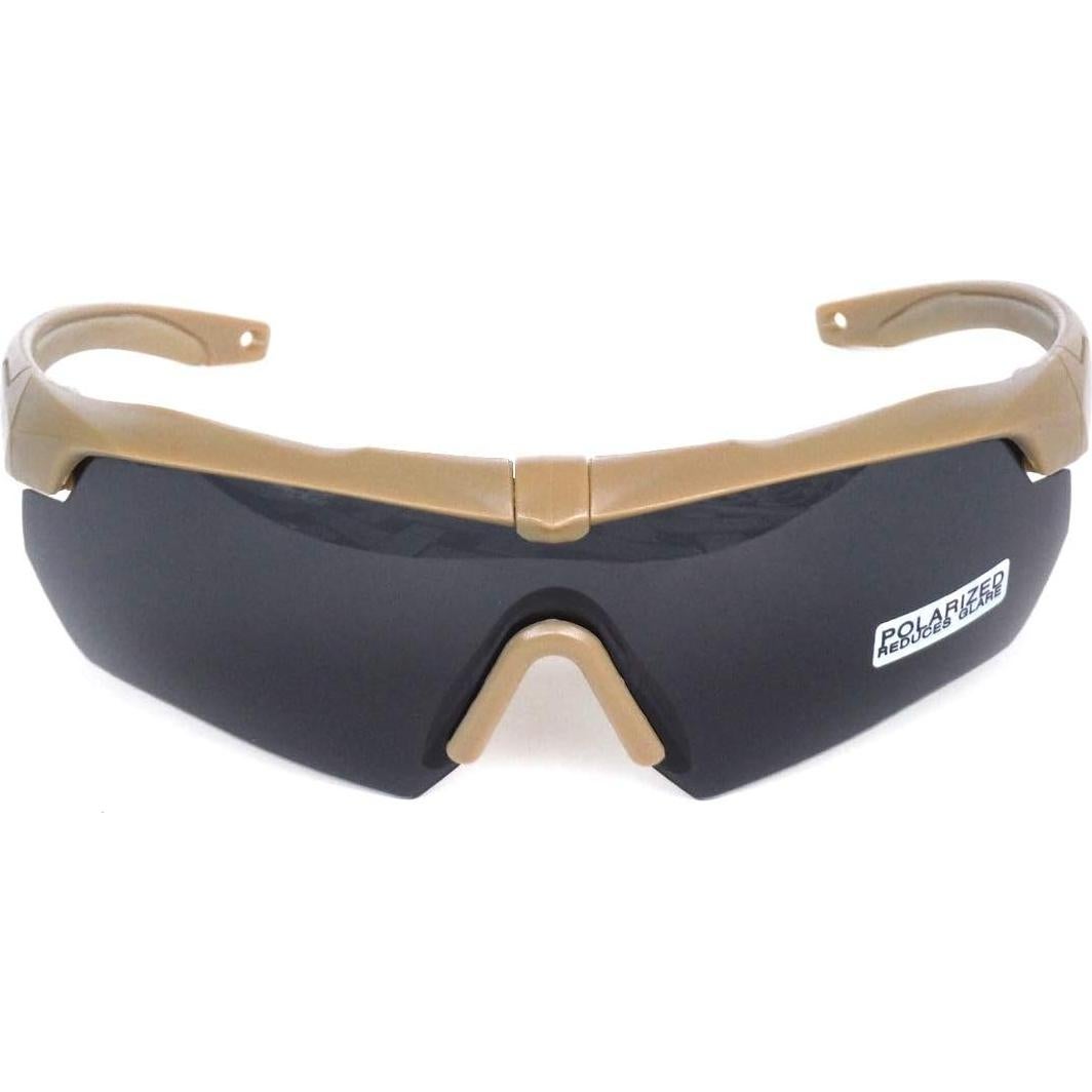 Gafas Tácticas GalaxyLense Caqui - 3 Lentes Policarbonato