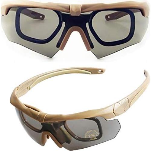 Gafas Tácticas GalaxyLense Caqui - 3 Lentes Policarbonato