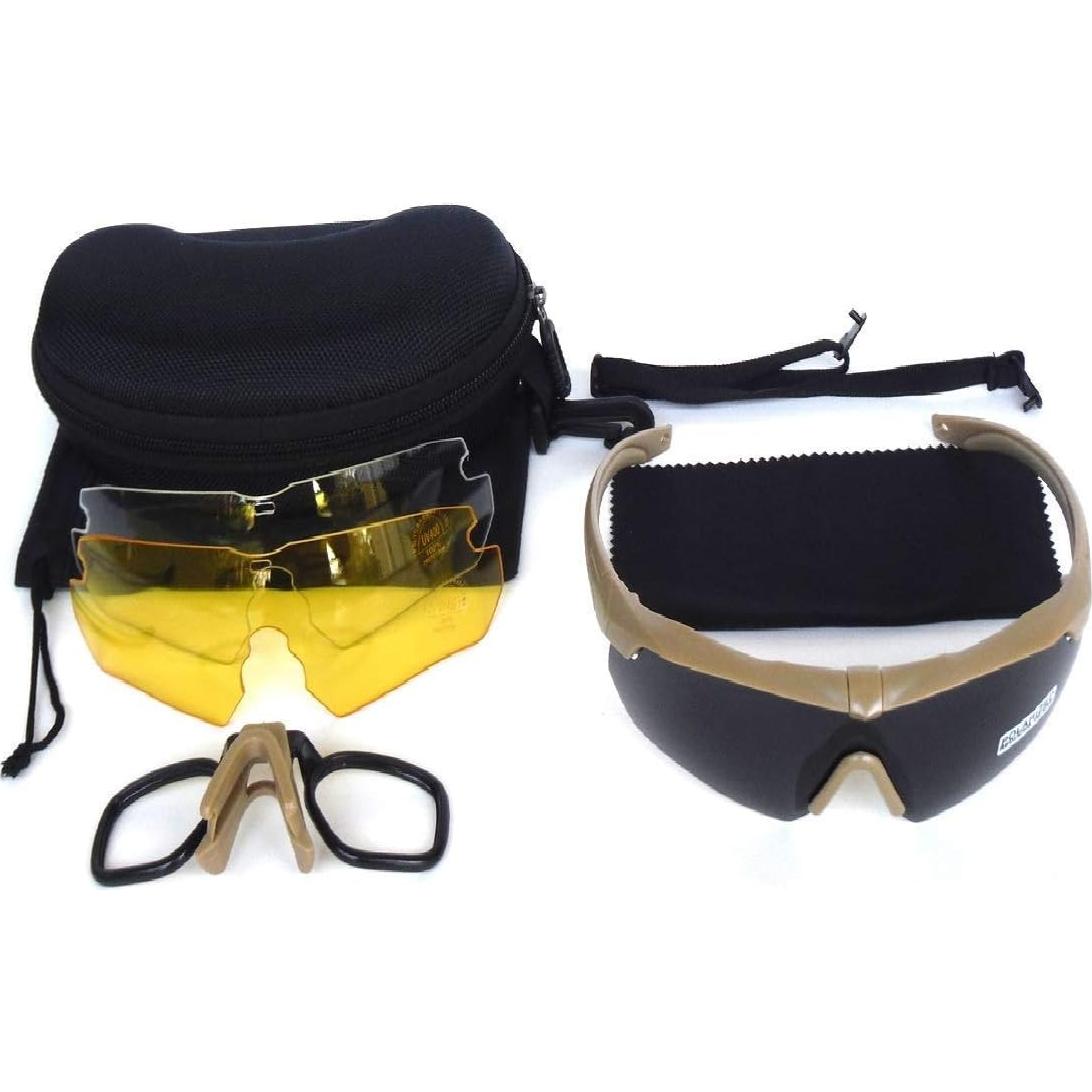 Gafas Tácticas GalaxyLense Caqui - 3 Lentes Policarbonato