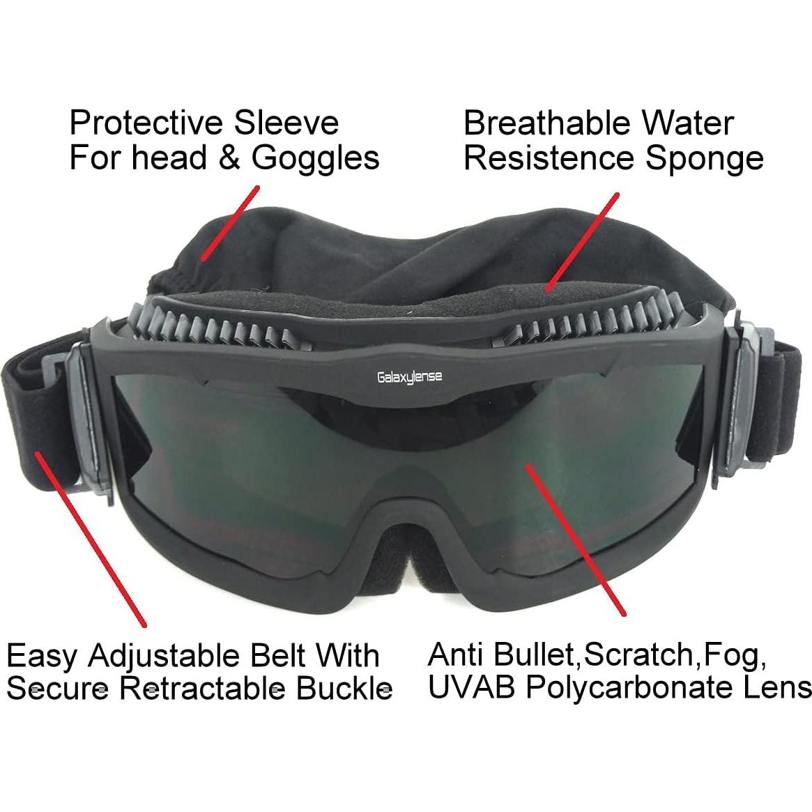 Gafas Tácticas Galaxylense - 3 Lentes Policarbonato UV