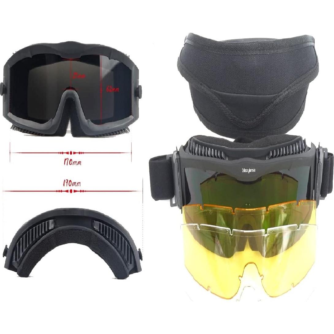 Gafas Tácticas Galaxylense - 3 Lentes Policarbonato UV