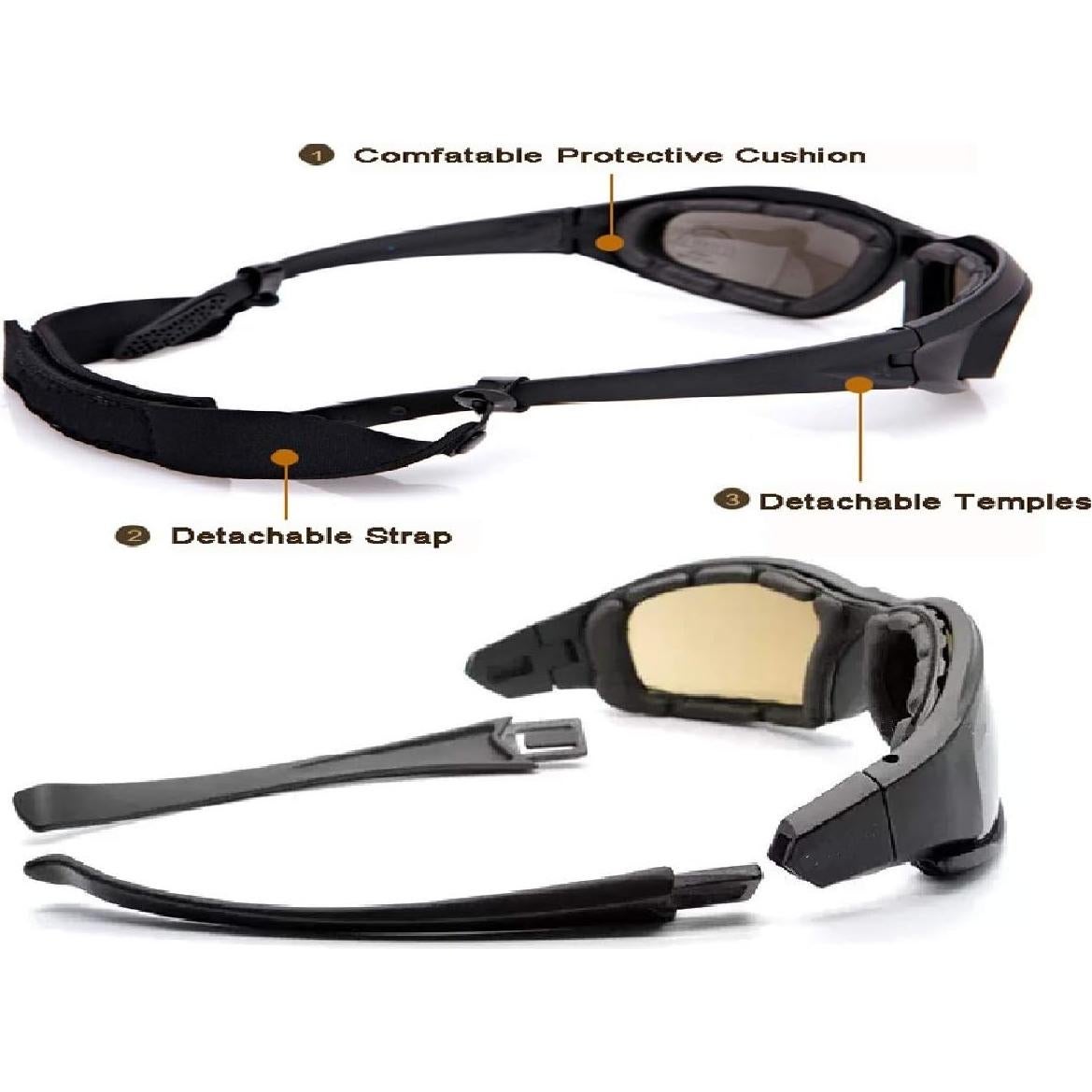 Gafas Tácticas GalaxyLense - 3 Lentes Policarbonato UV