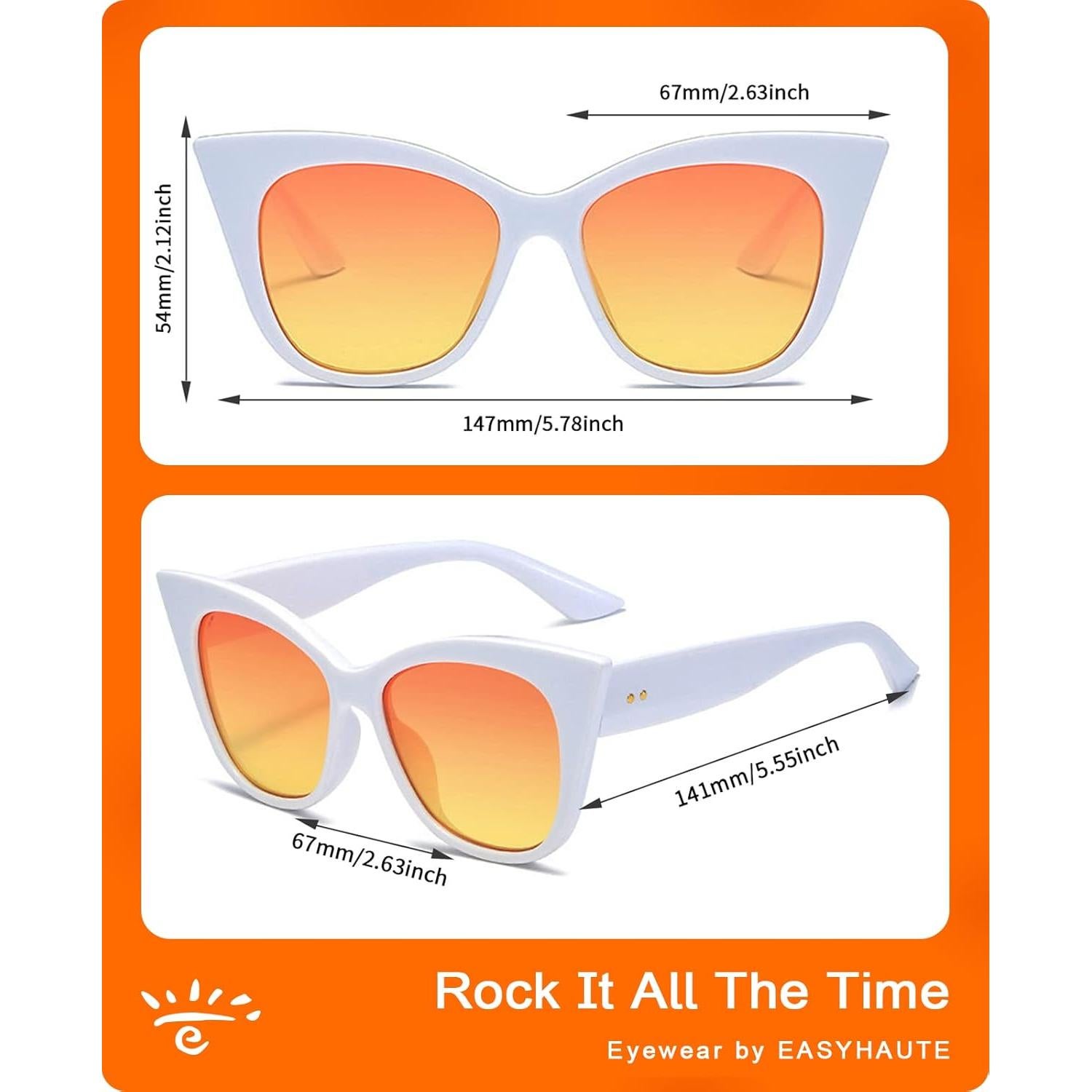 Gafas de Sol EASYHAUTE Ojo de Gato UV400 Retro Mujeres