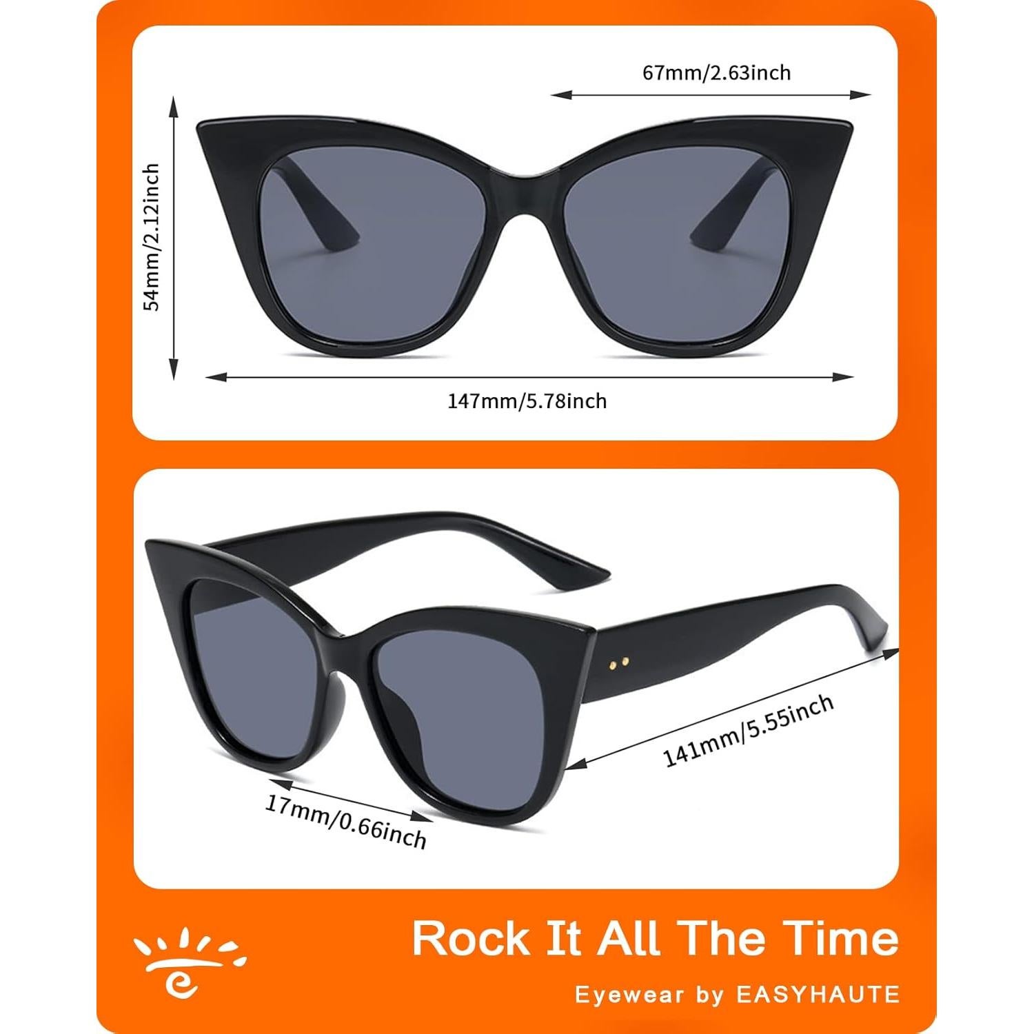 Gafas de Sol Cat Eye EASYHAUTE Retro UV400 para Mujeres