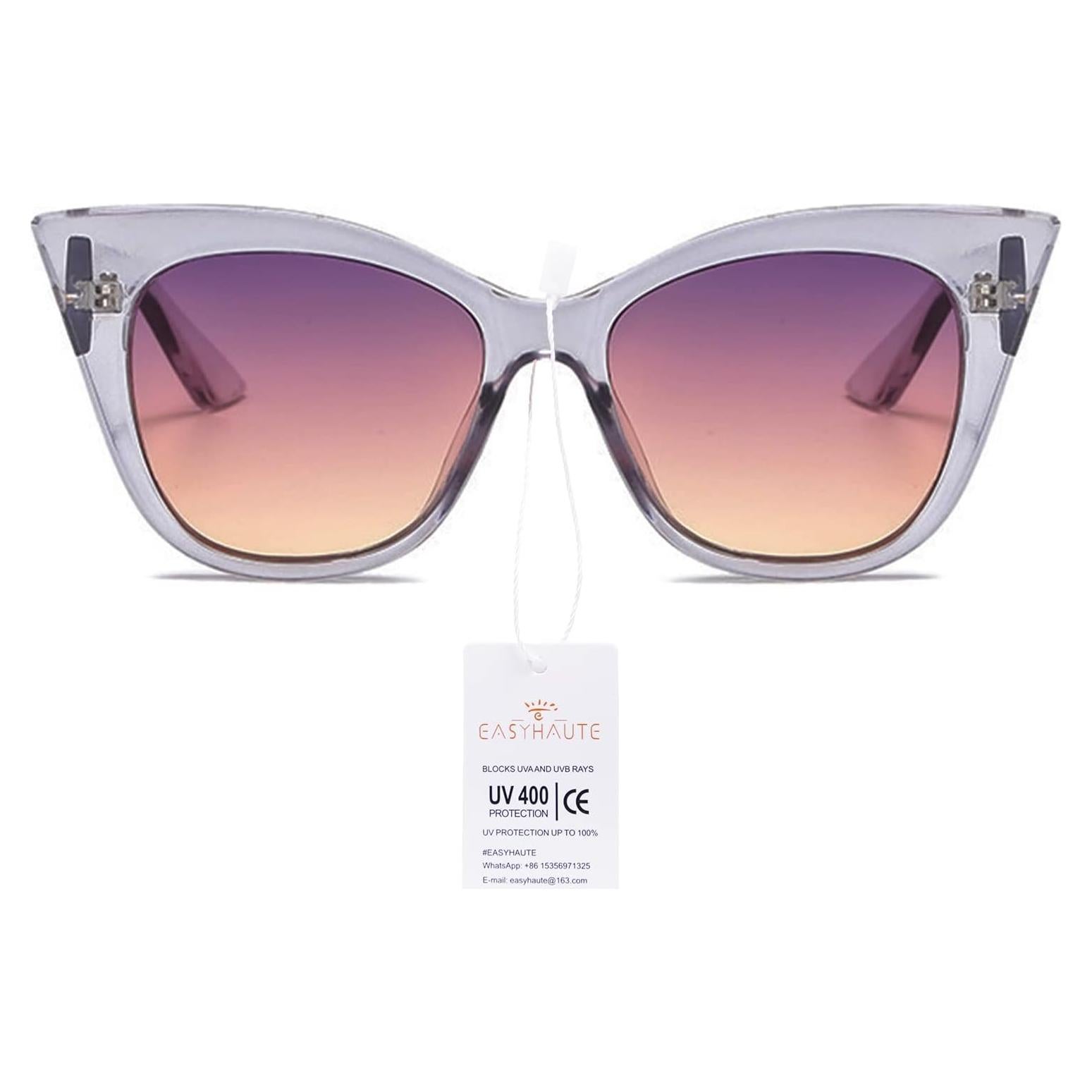 Gafas de Sol Ojo de Gato EASYHAUTE UV400 Gris/Púrpura