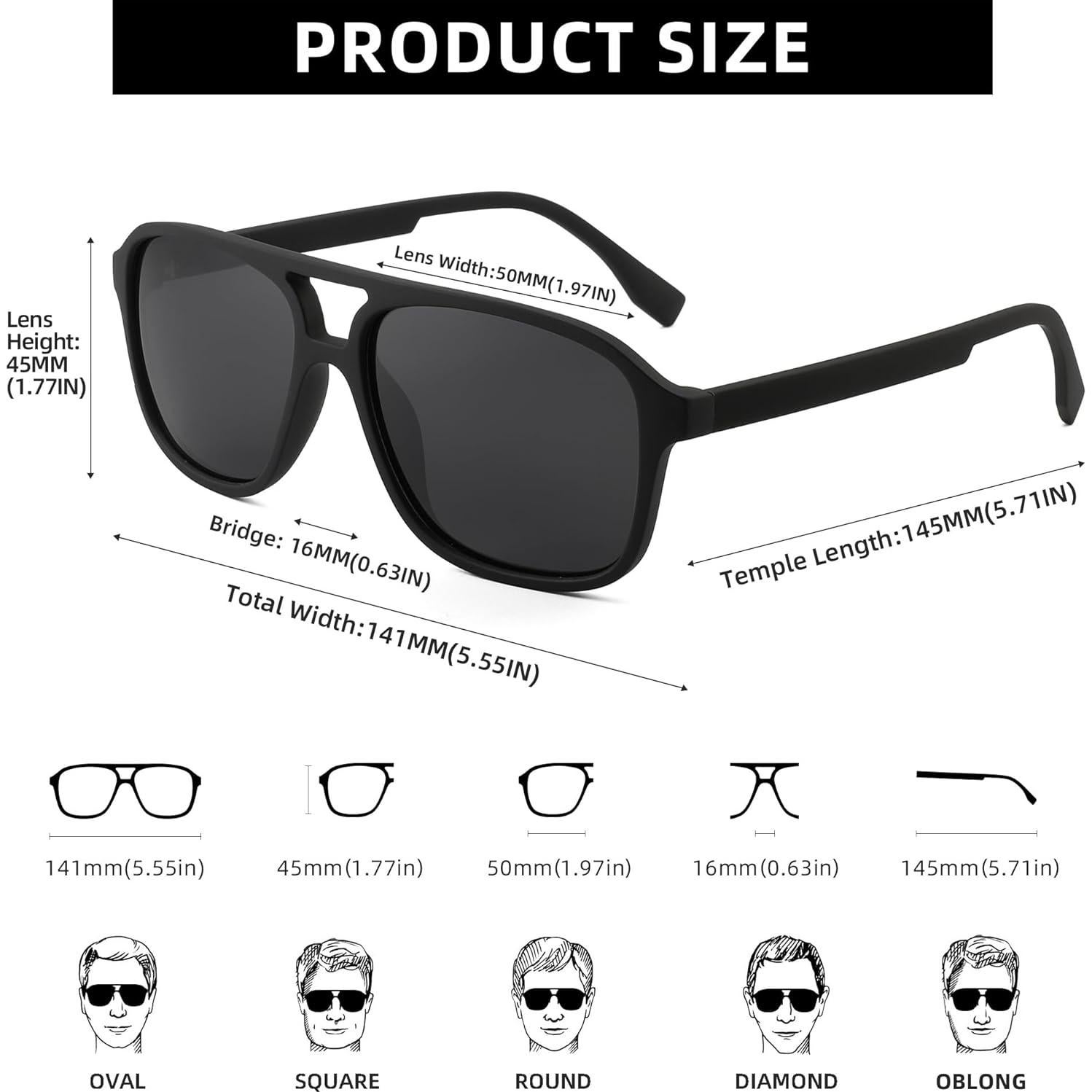 Gafas de Sol Aviador Polarizadas JIM HALO Marco Negro