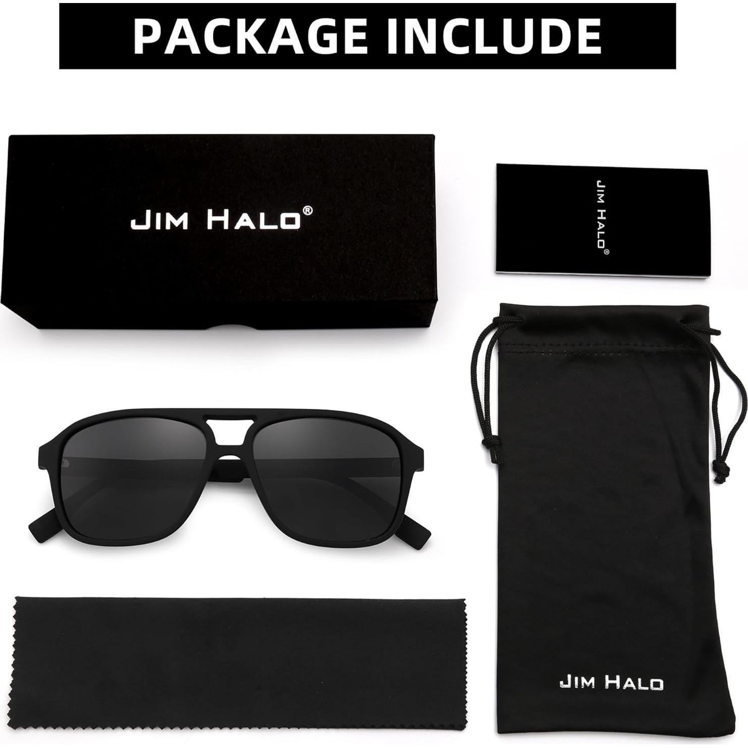 Gafas de Sol Aviador Polarizadas JIM HALO Marco Negro