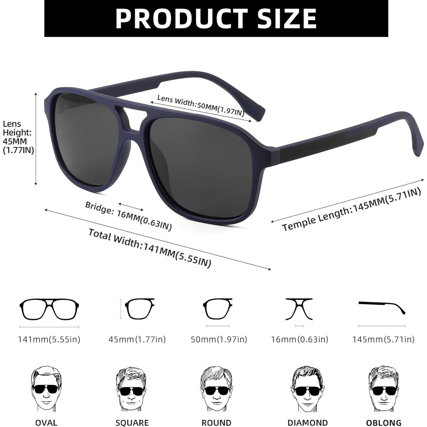 Gafas de Sol Aviador JIM HALO Polarizadas Marco Azul