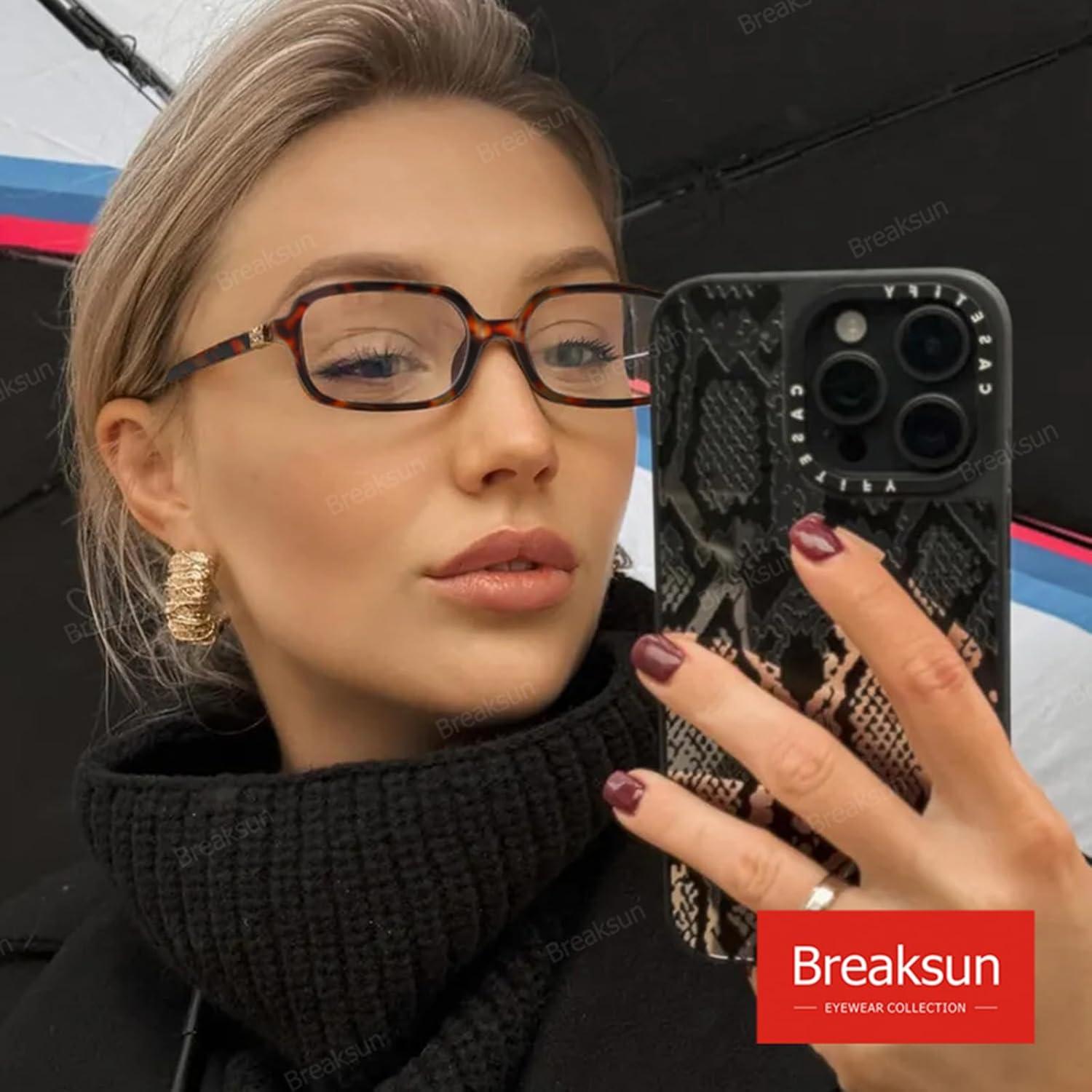 Gafas Retro Breaksun B70 Bloqueo Luz Azul 60mm Tortuga